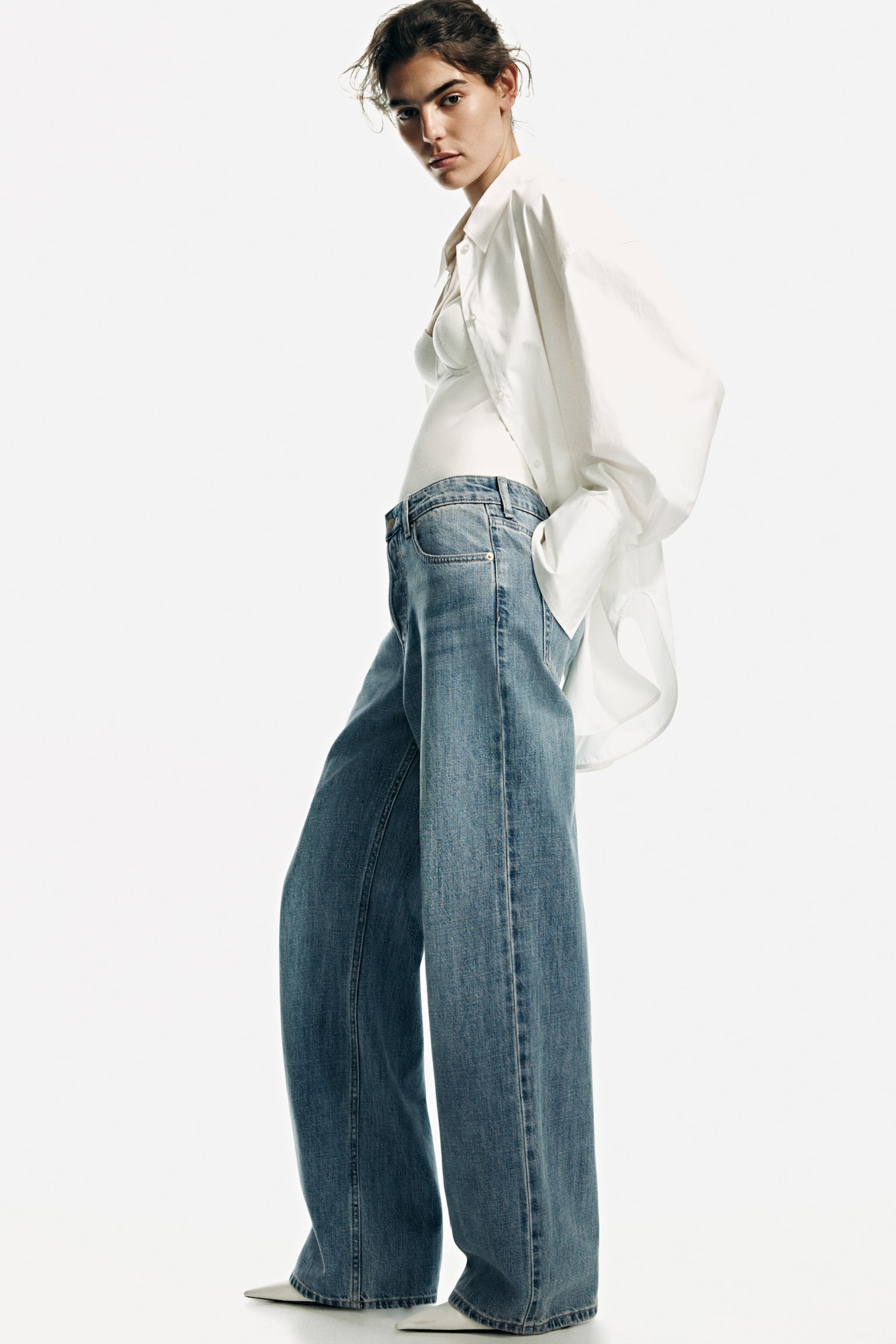 Wide Regular Waist Jeans - Bleu denim clair - 5