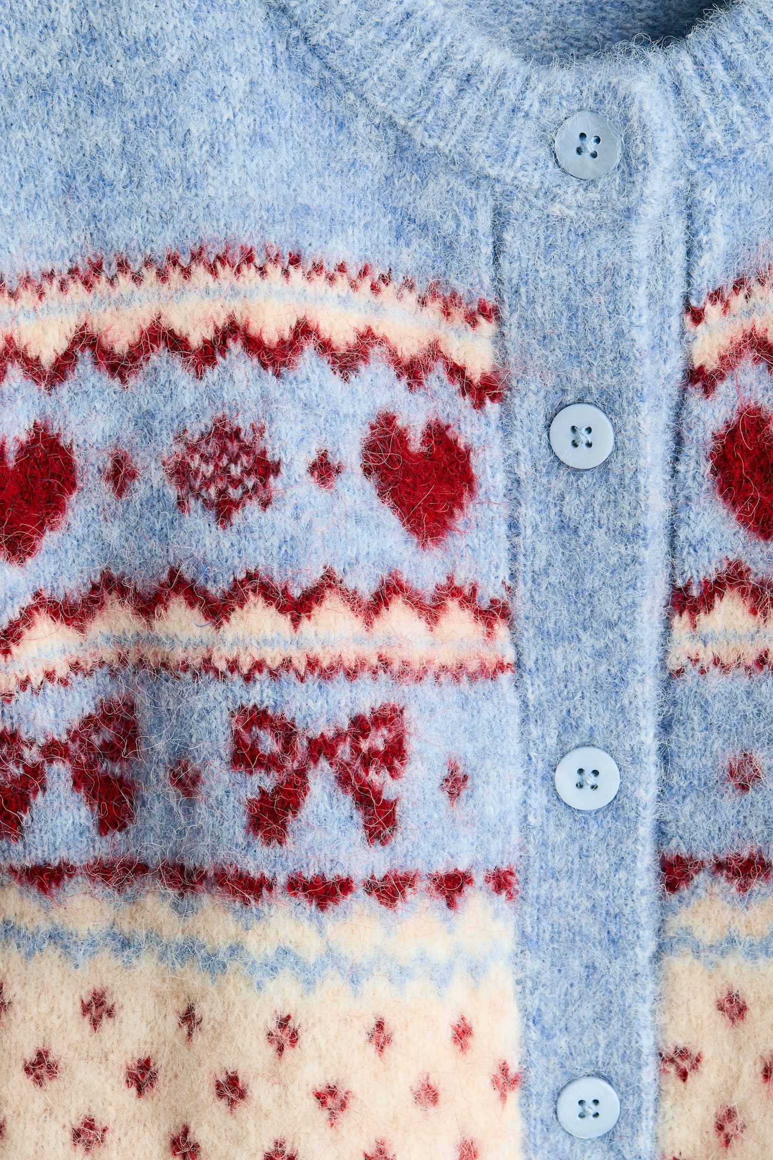 Детский кардиган H&M Jacquard-Knit, цвет: Пыльный синий — фото 7