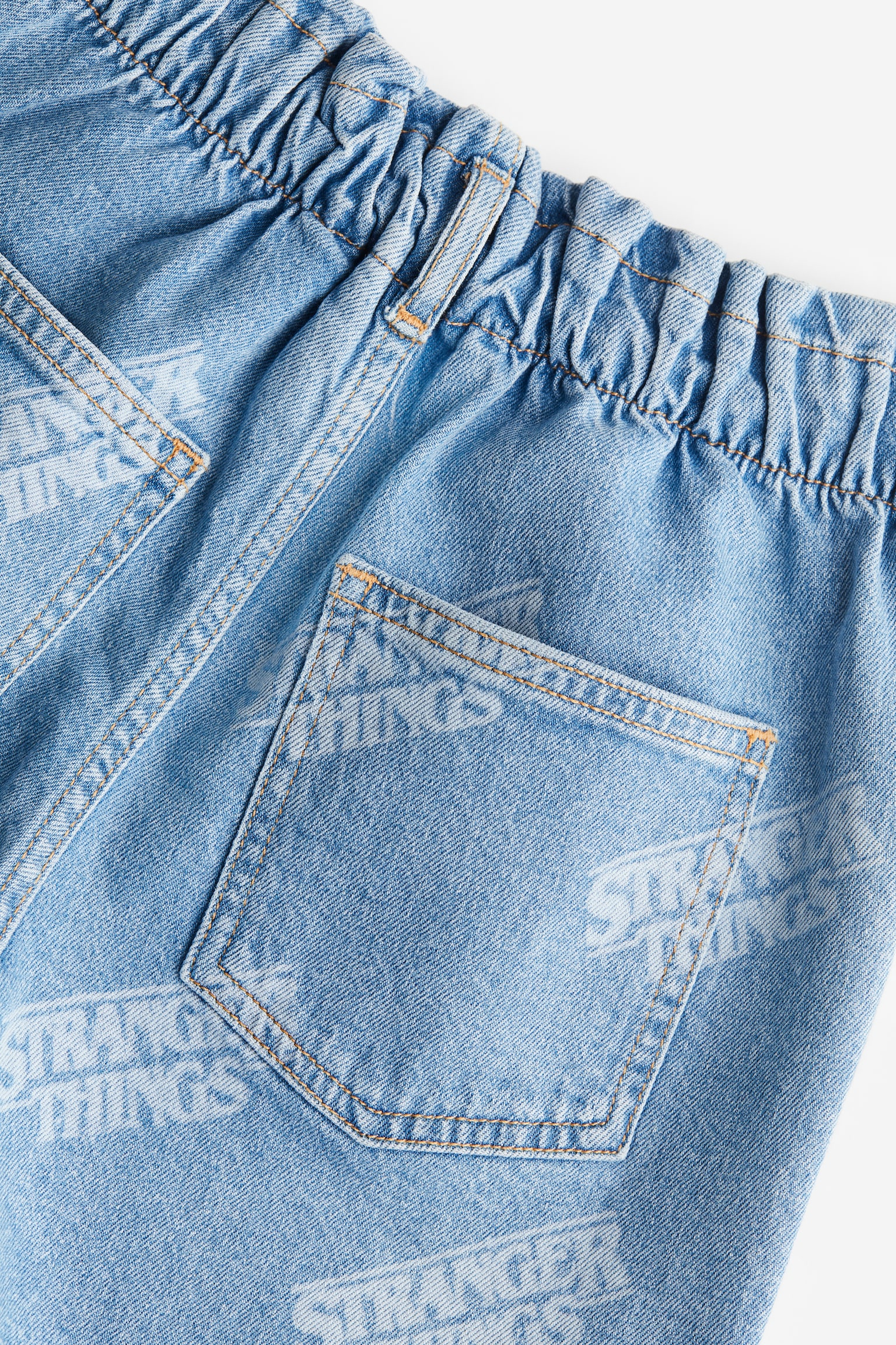 Paper Bag Denim Shorts - Denim blue/Stranger Things - 2