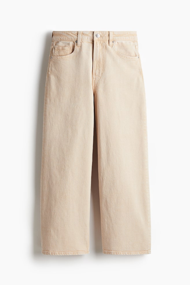Wide High Cropped Jeans - Dusty beige/Light denim blue/Pale denim blue/Light beige/Denim blue/White/Dark denim blue/Dark denim blue - 1