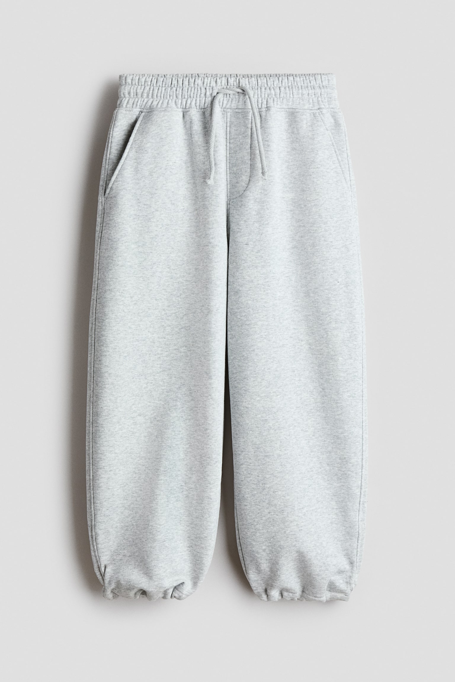 Joggpants mit Balloon Leg - Hellgraumeliert/Schwarz