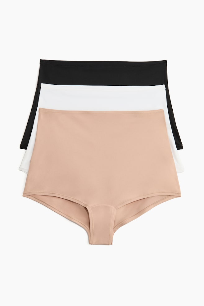 Pack de 3 bragas shortie de microfibra - Beige/Blanco/Negro/Negro - 1