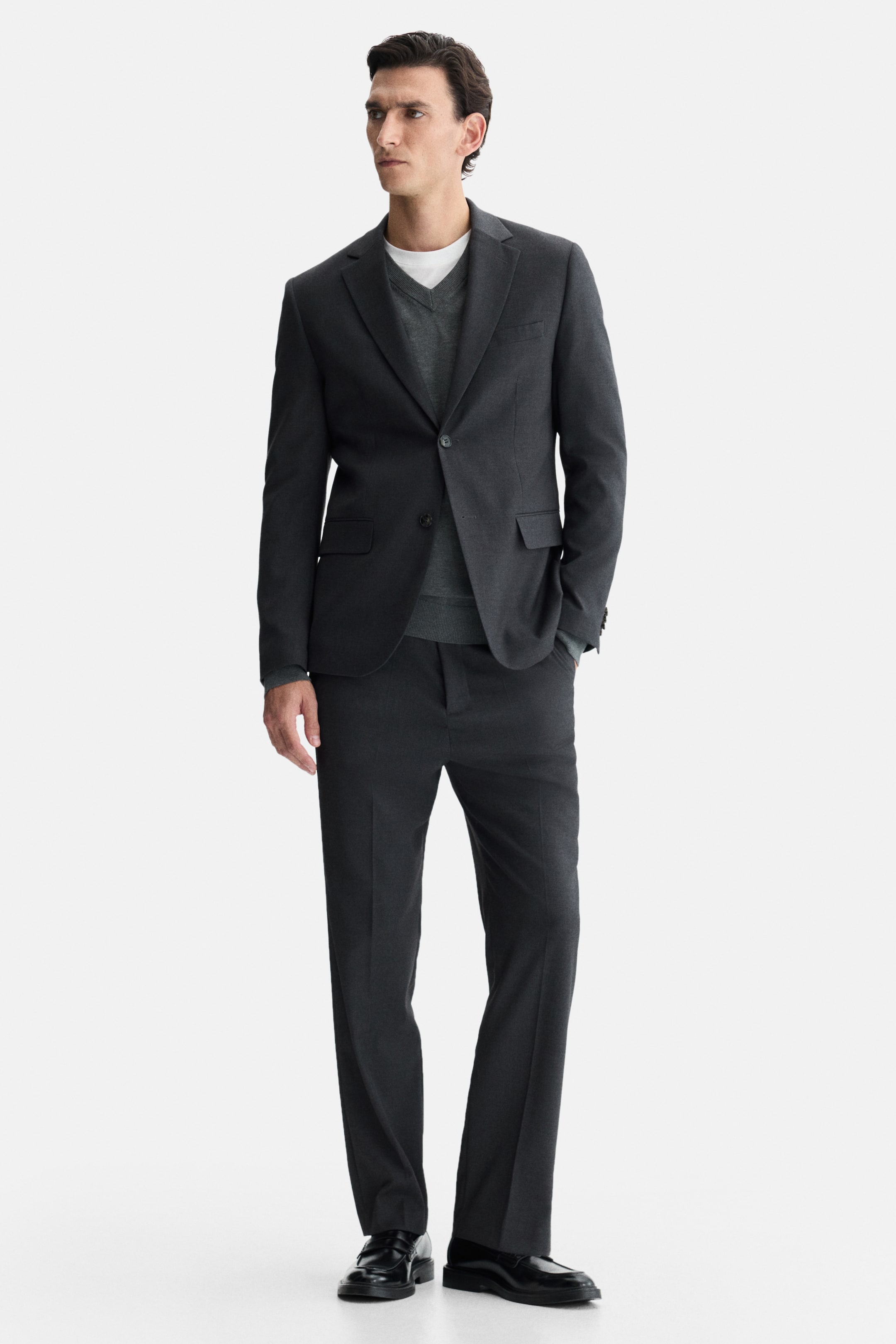 Ampliar la imagen: Saco Regular Fit de botonadura sencilla - Gris oscuro - Men | H&M MX 2