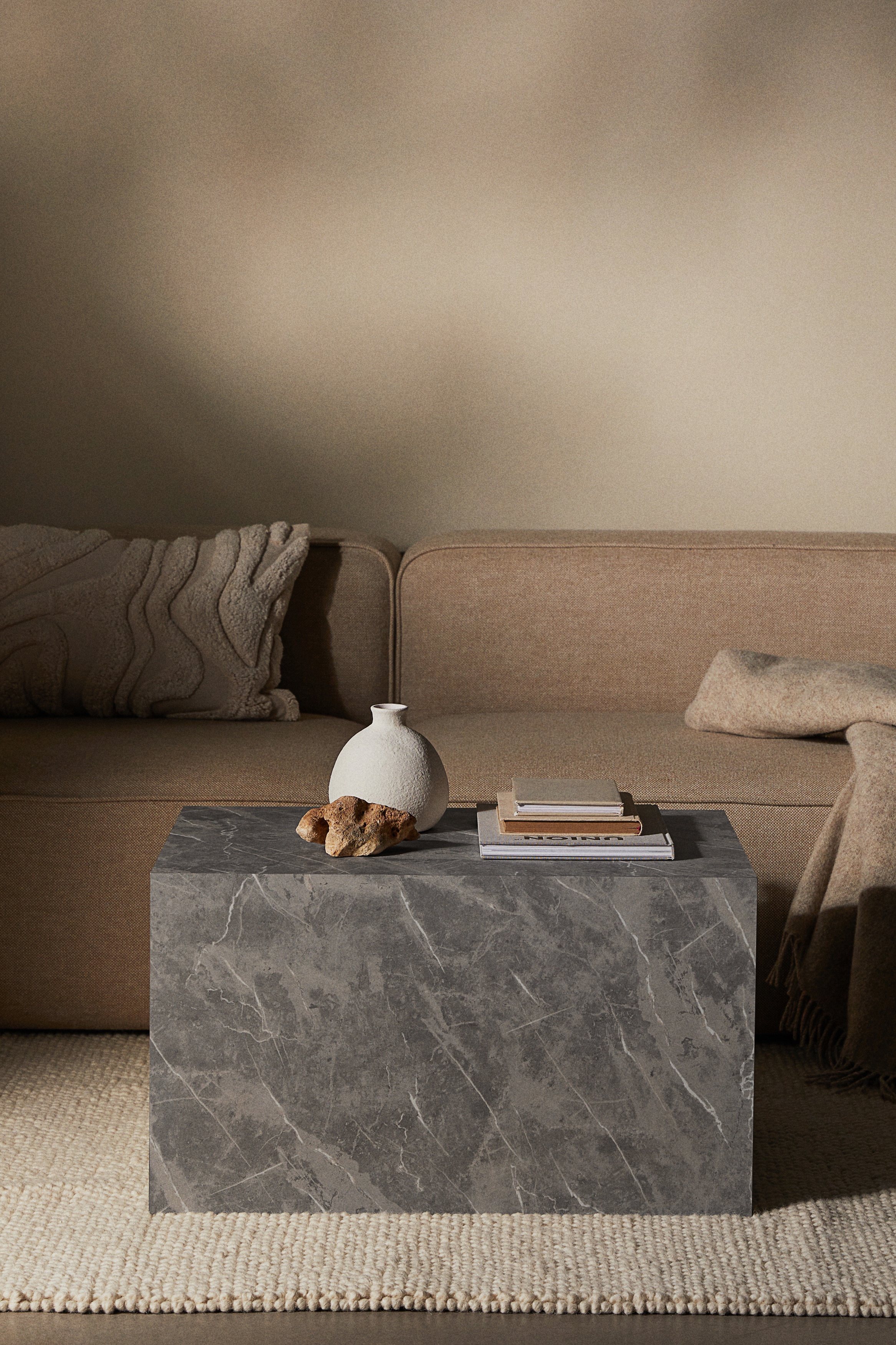 Table basse cubique - Gris/marbré