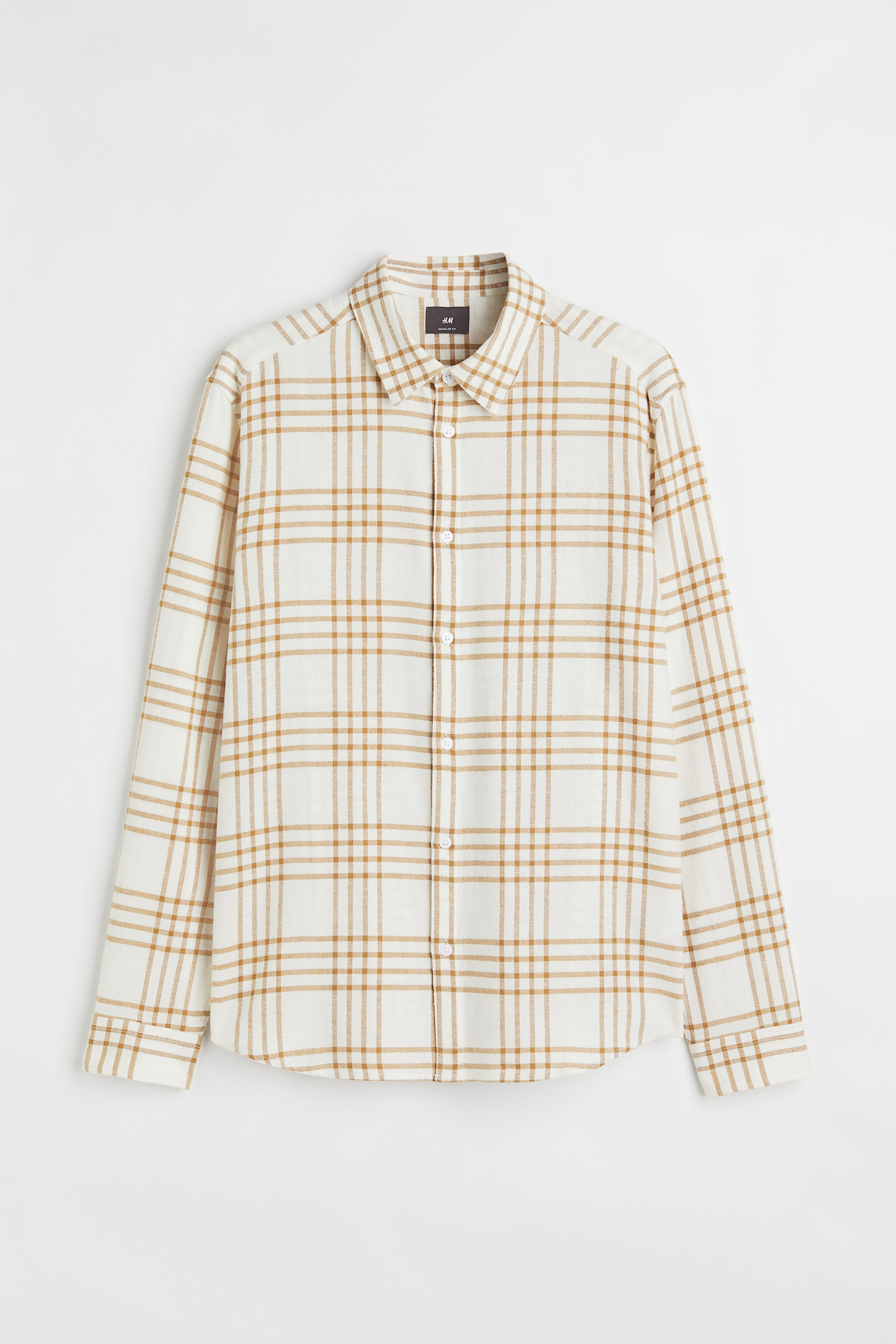 Xem ảnh lớn hơn: Áo sơ mi flannel Regular Fit - Màu be/Trắng - Men | H&M VN 1