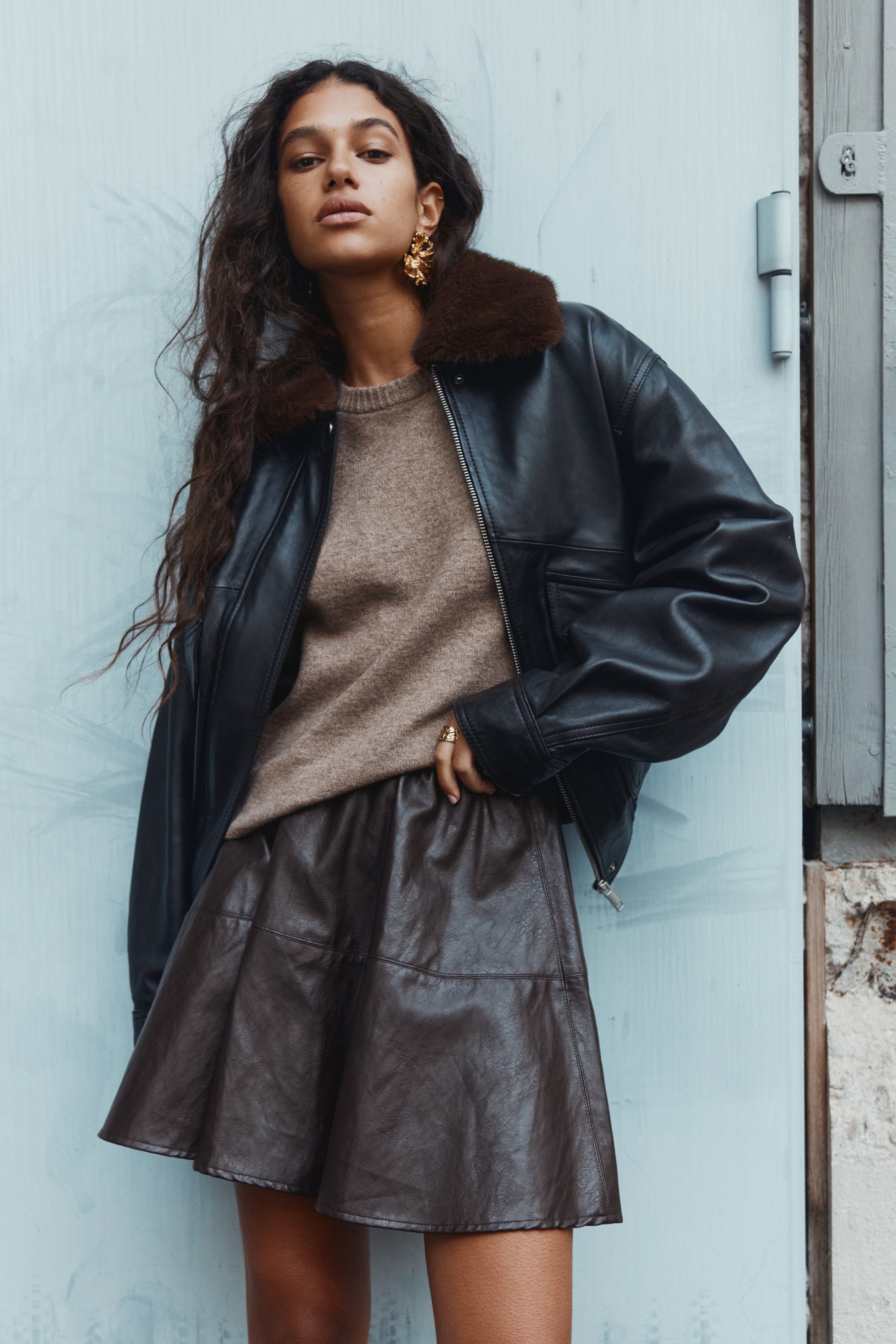 Ladies - Dark brown Circular mini skirt - Size: XXS  - H&M