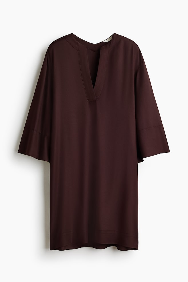 Vestido túnica de viscosa - Marrón oscuro/Negro/Estampado/Crema/Estampado/Negro/Estampado/Azul/Estampado paisley/Marrón/Estampado de cebra - 1