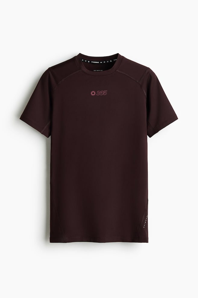 Compression-Fit Sports T-Shirt with DryMove™ - Dark brown/Black/White/White - 1