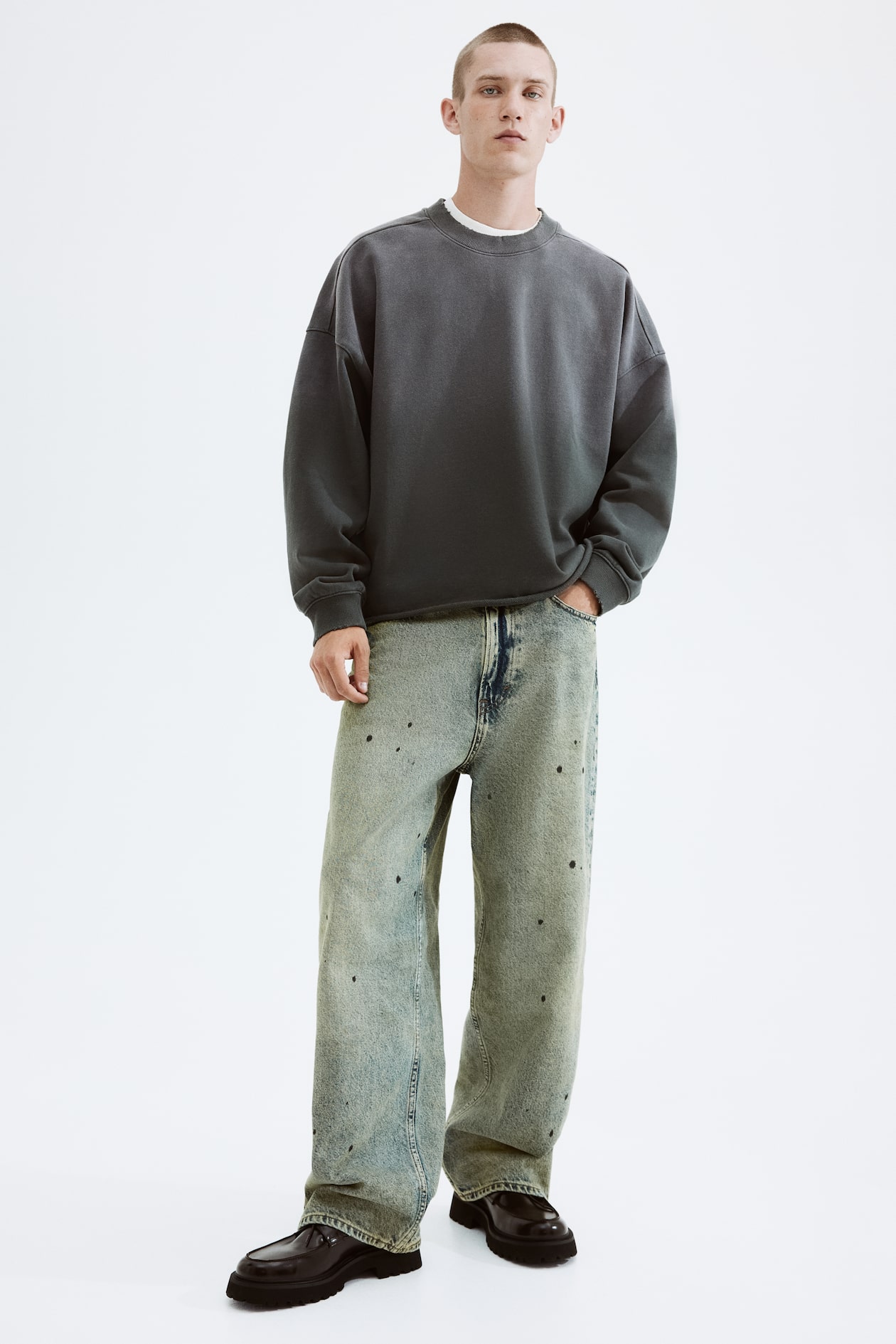 Sweat délavé Oversized Fit - Gris/ombré - HOMME | H&M FR