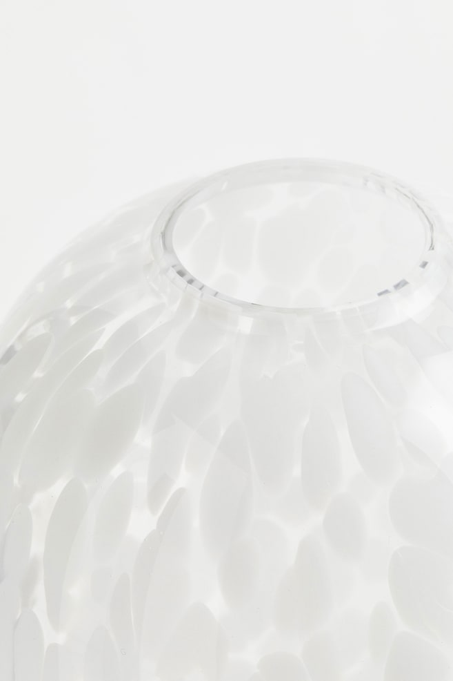 Patterned large glass vase - Clear glass/Beige - 4
