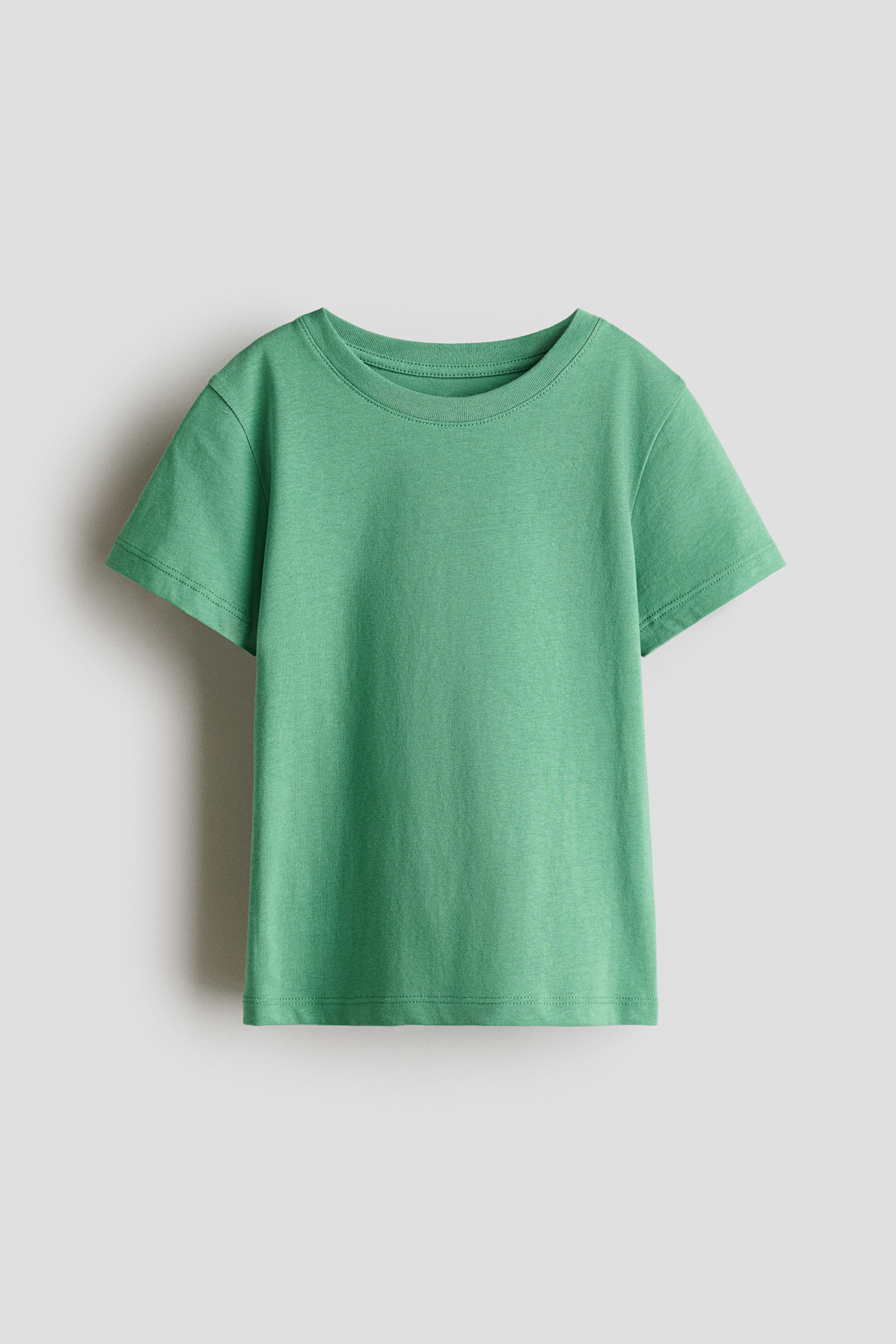 棉質平紋T恤 - 綠色/淺藍色/白色/紅色條紋