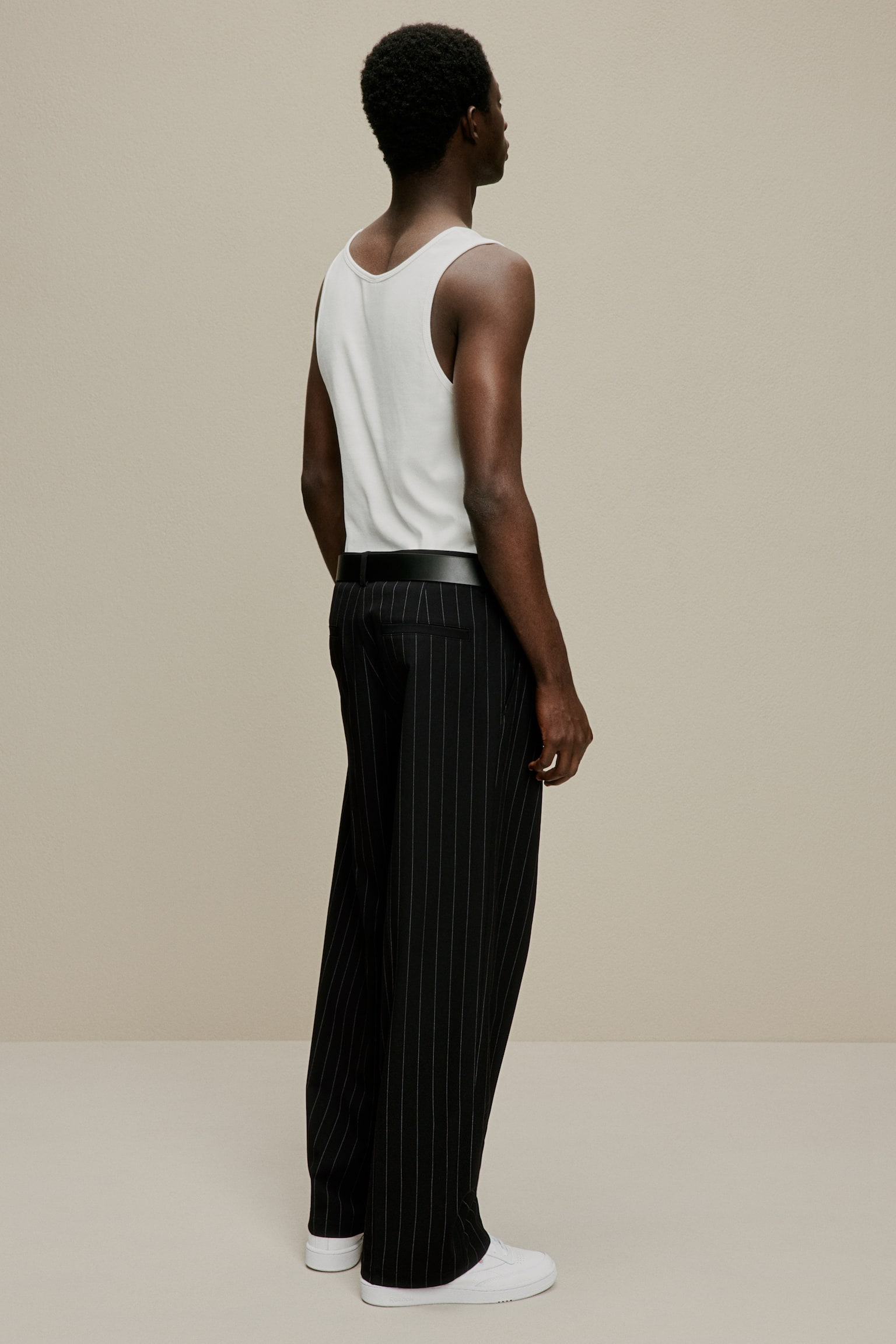 Loose Fit Tailored trousers - Black/Pinstriped - 5