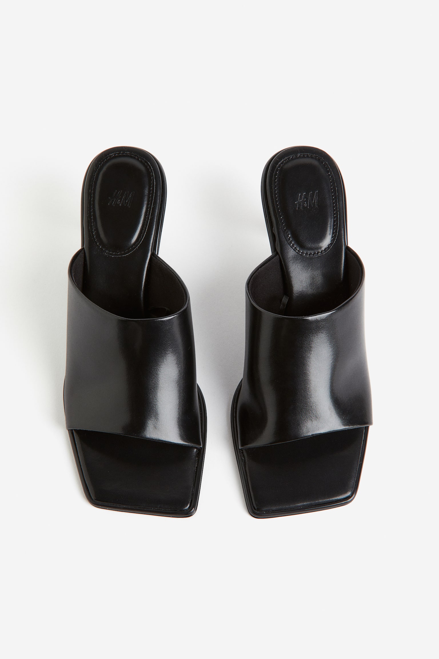 Heeled Mules - Black - 4