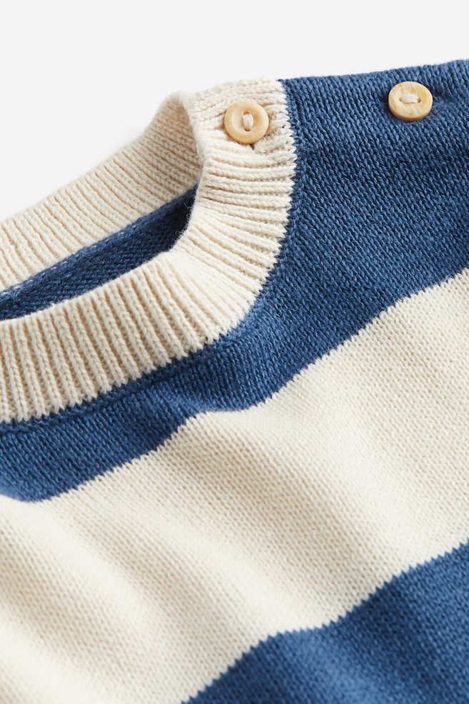 Knitted jumper - Blue/Striped/Dusty green - 2