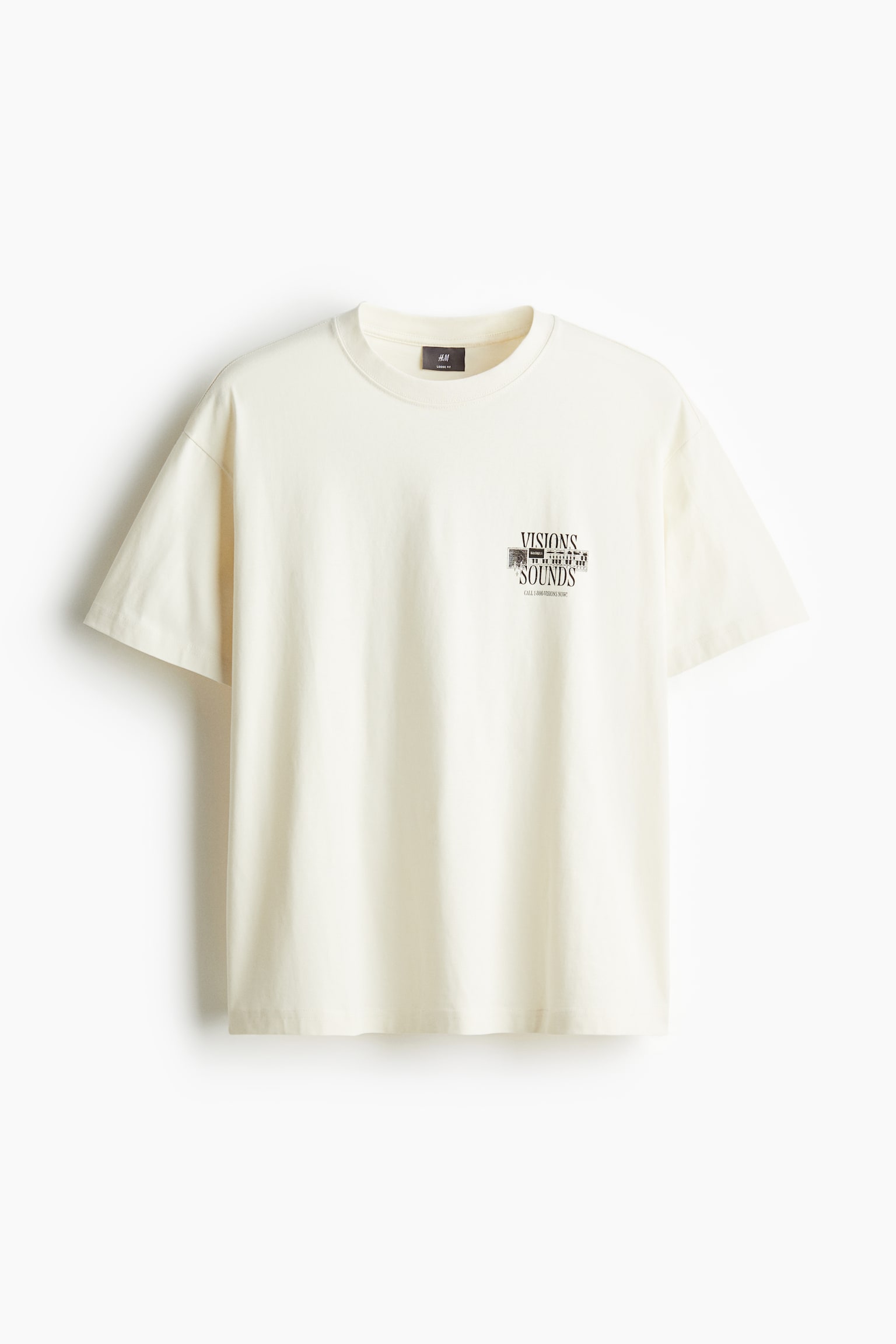 Loose Fit Print Tee - Cream/Visions/Beige/Sun/Black/Palm tree/Light beige/Riddance/Black/Saint Louis/White/Aura Artist House/White/Good Times/White/NYC Run Club/Cream/Balance Focus/Black/Quick Sips/White/Holidays/Black/Frog/Cream/Grand Leon Hotel/White/Okinawa/Black/Sunflowers - 1