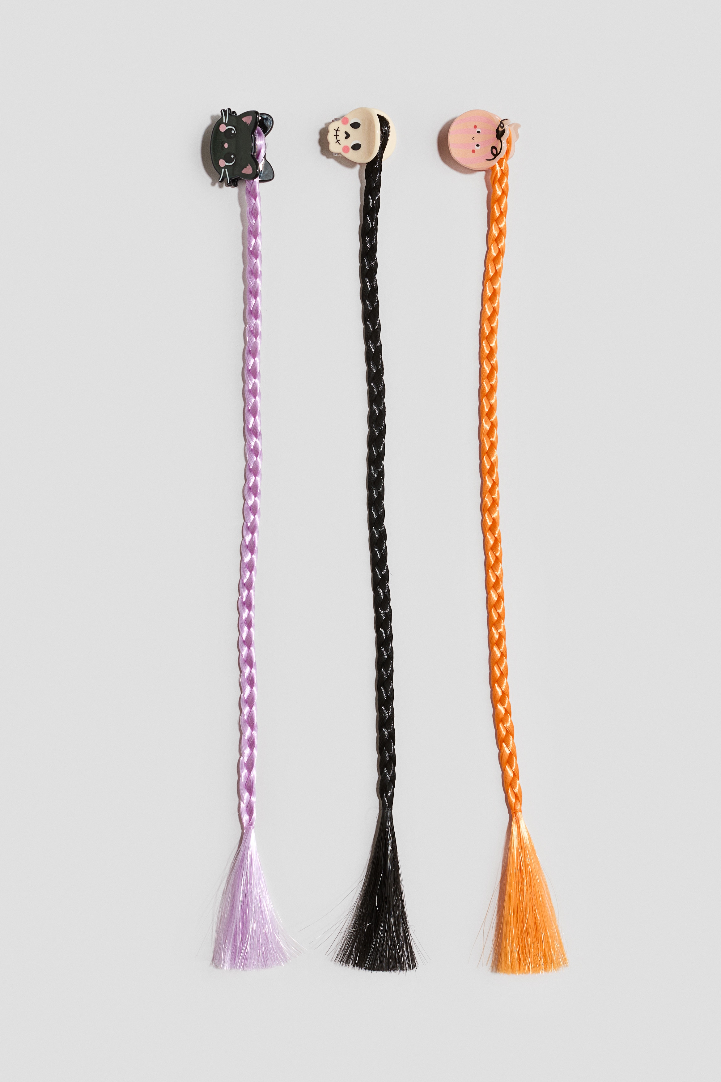3-pack braid-detail hair clawsModel