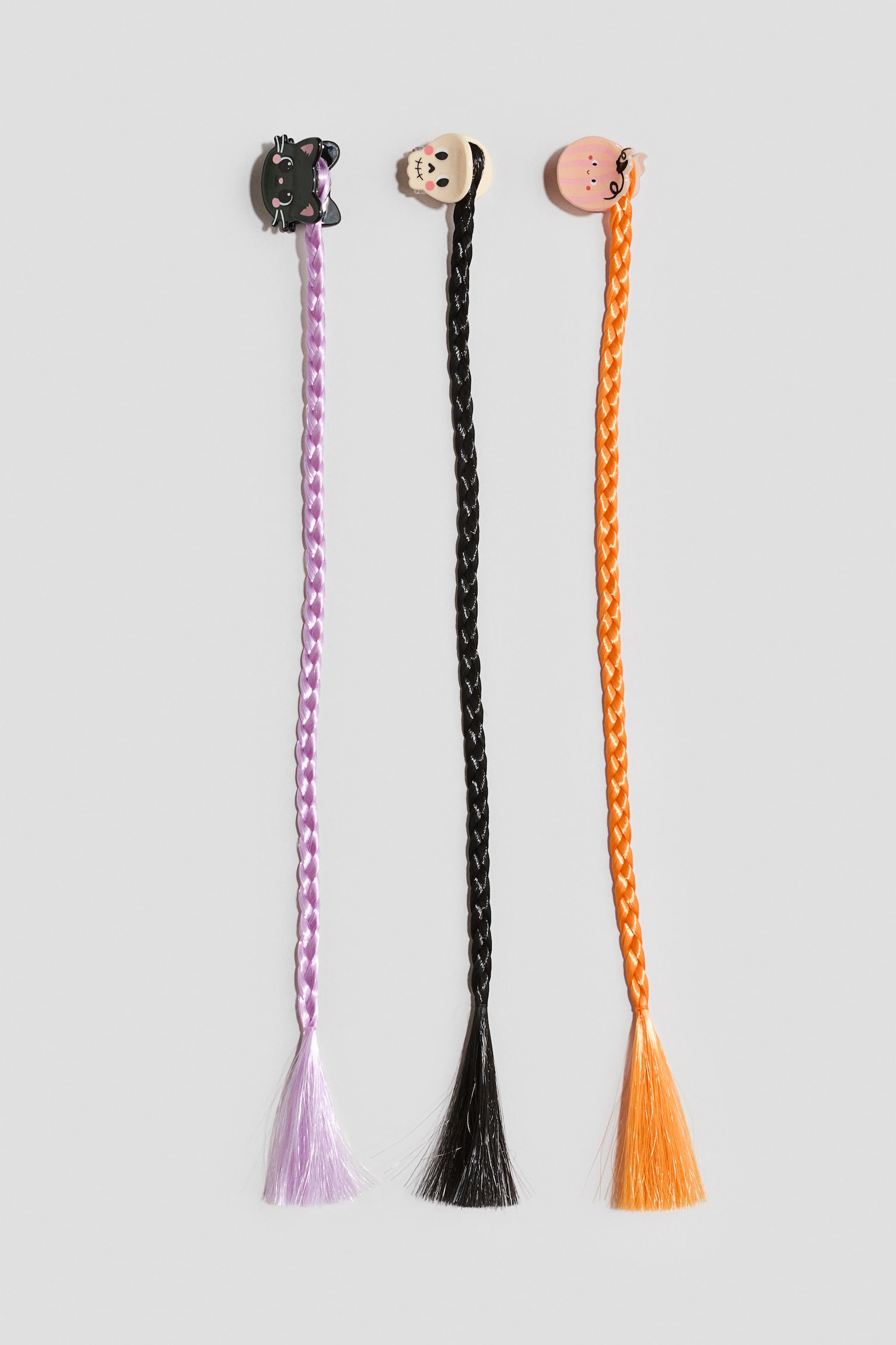 3-pack braid-detail hair claws - Lilac/Cat