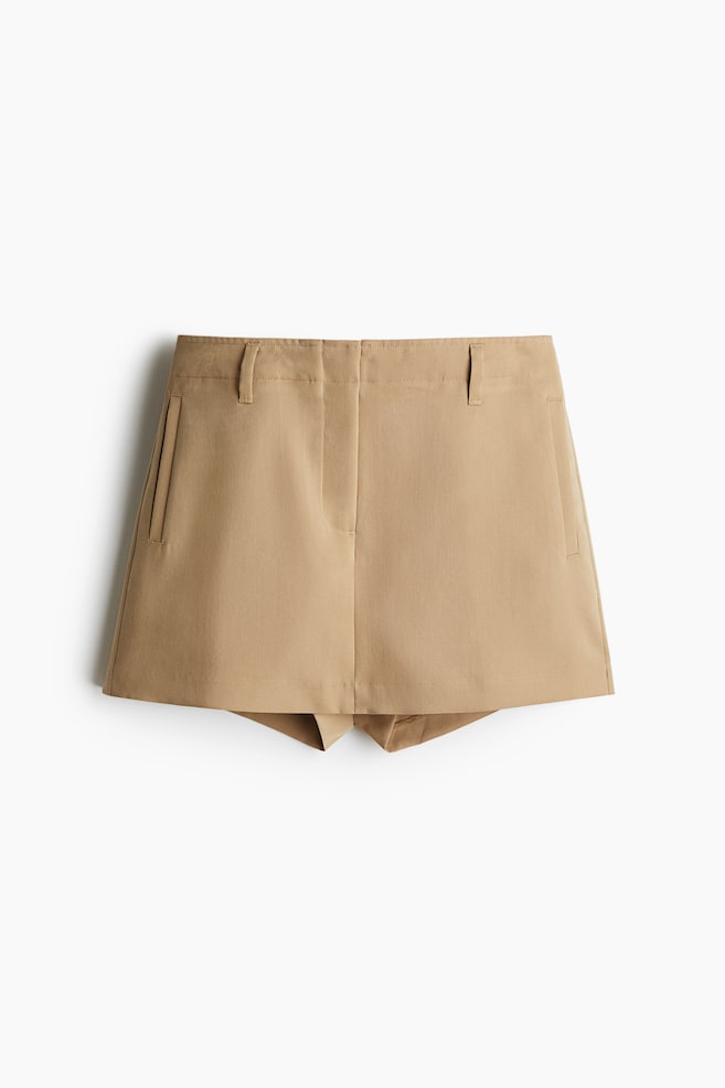Twill skort - Beige - 1
