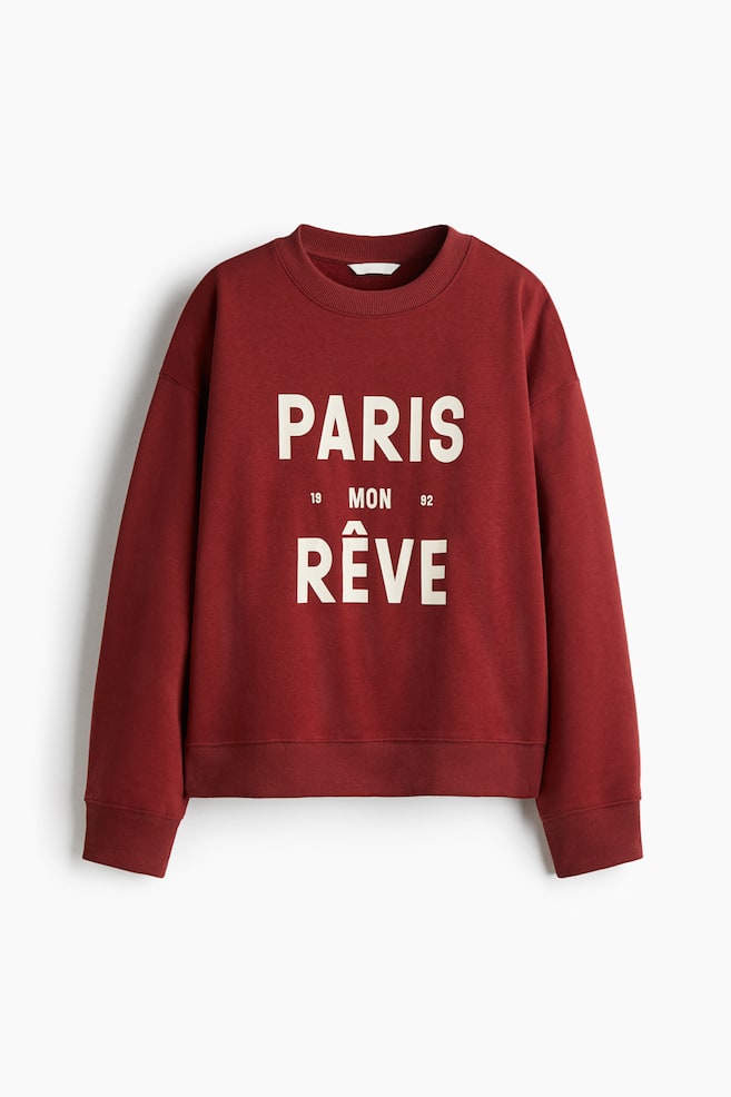 Sweatshirt with Text Motif - Rust red/Paris/Red/New York/Navy blue/The Poetry Society/Dark green/École de Sport/Dark blue/Le Marais Académie/Black/NYC Studio/Black/I Dream in French/Light gray melange/Paris/Light gray/Athletics/Navy blue/Paris/Dark brown/Atelier Fleur/Light pink/Athlétisme Parisien/Light turquoise/Art Collective - 1