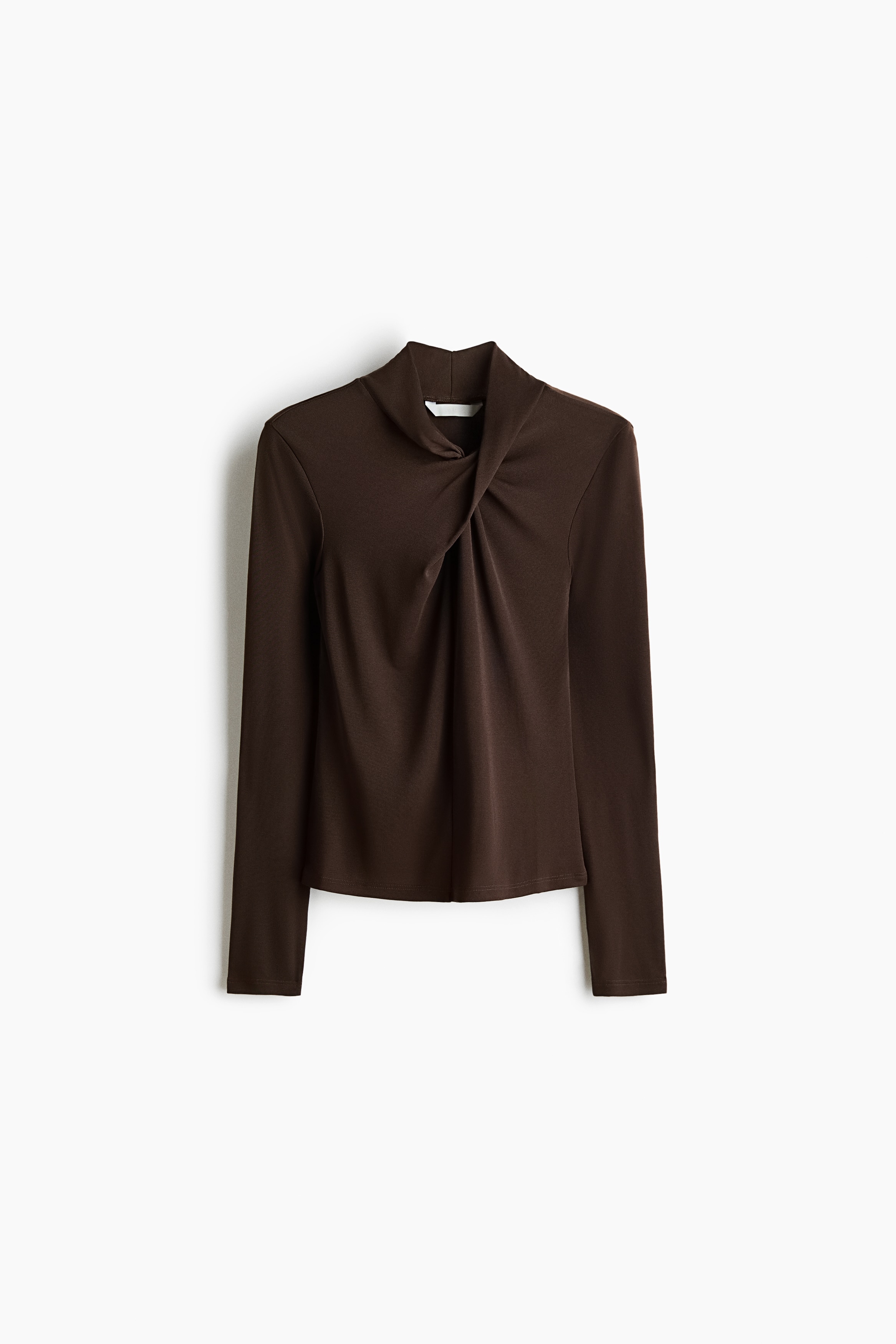 Twist-detail jersey top - Dark brown/Navy blue/Dark blue