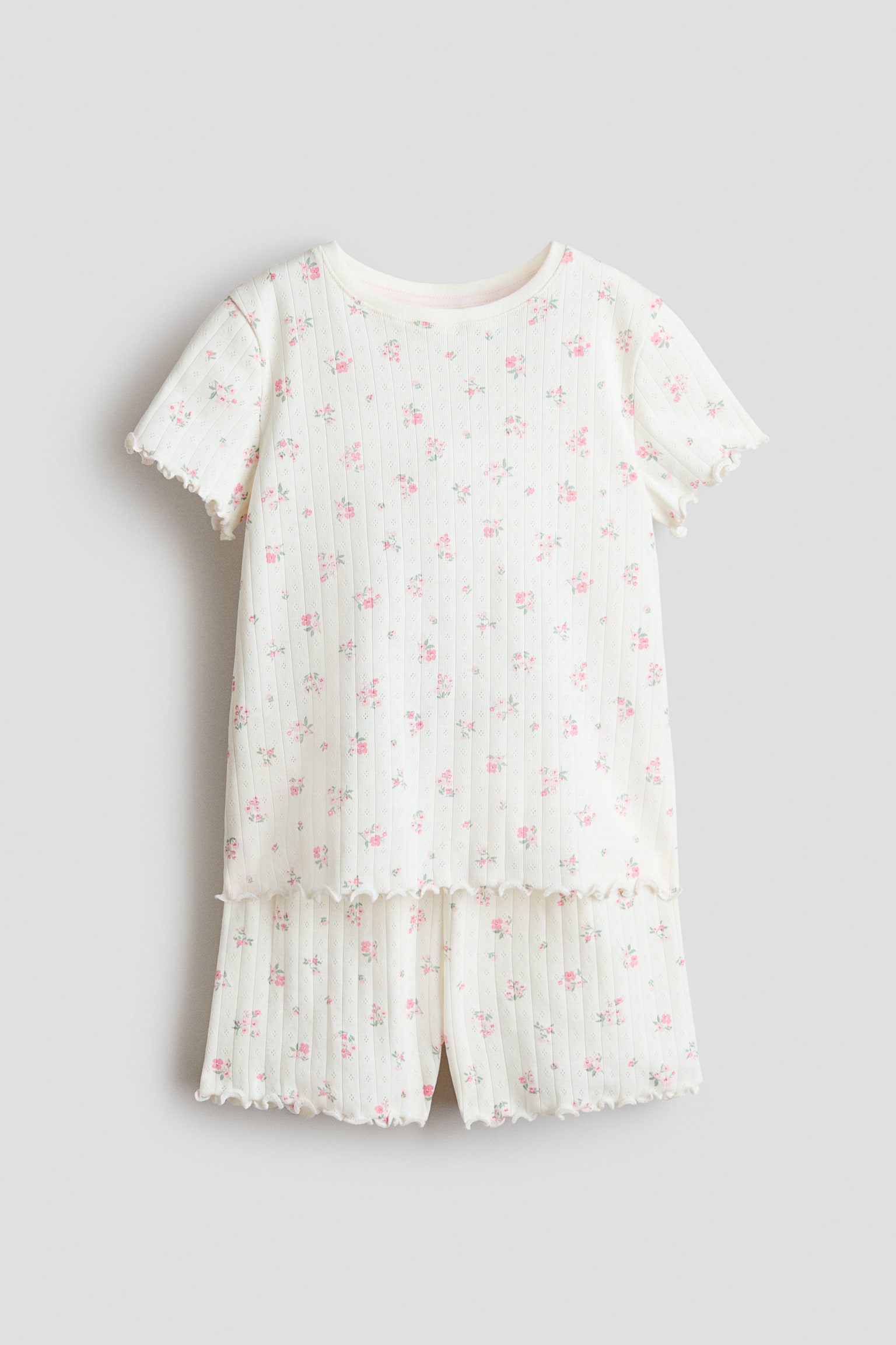 Painokuvioinen pyjama - Kermanvaalea/Kukikas/Vaaleansininen/Päivänkakkarat/Kermanvaalea/Perhoset