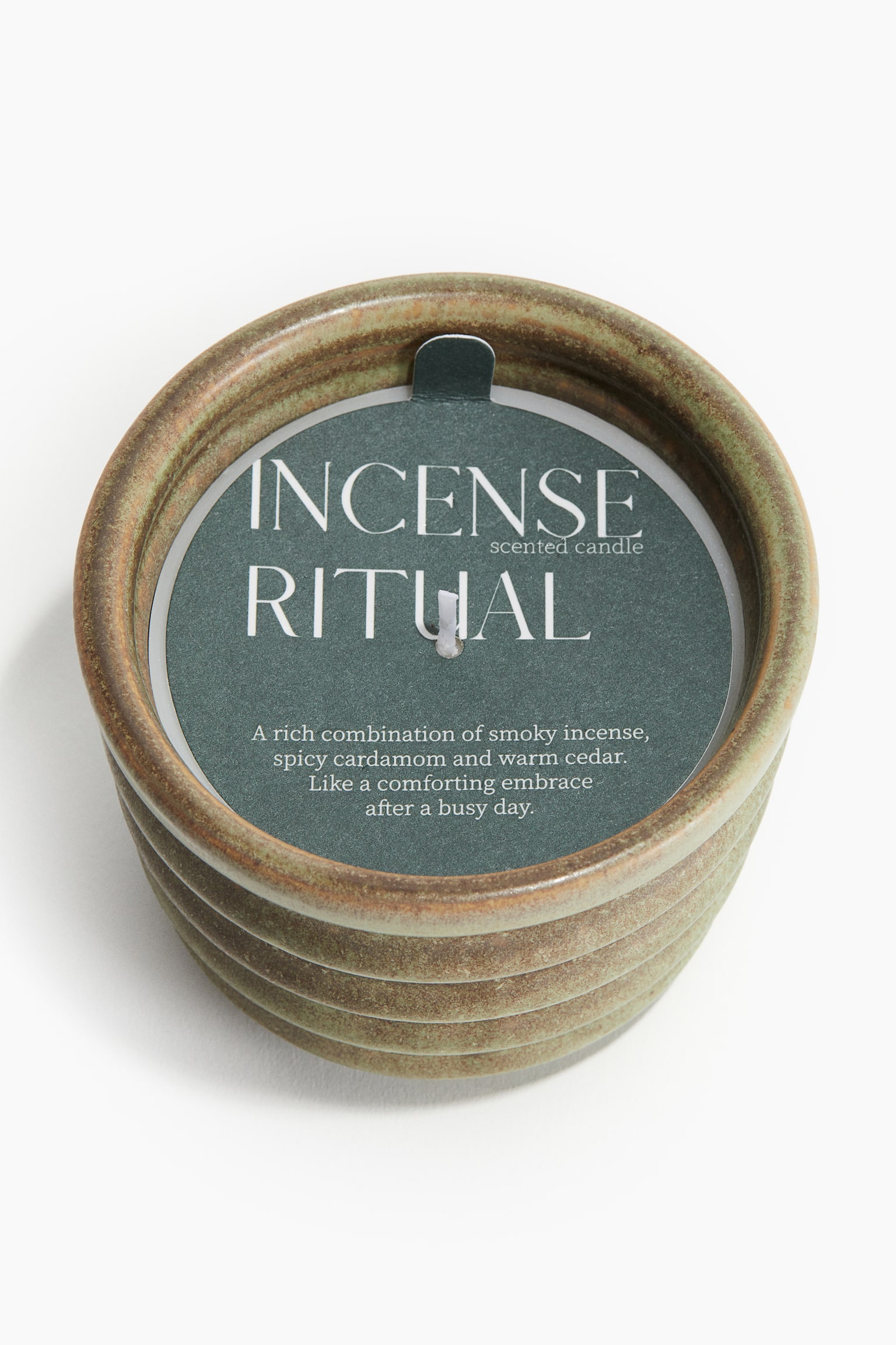 Scented candle in a stoneware holder - Turquoise/Incense Ritual - 3