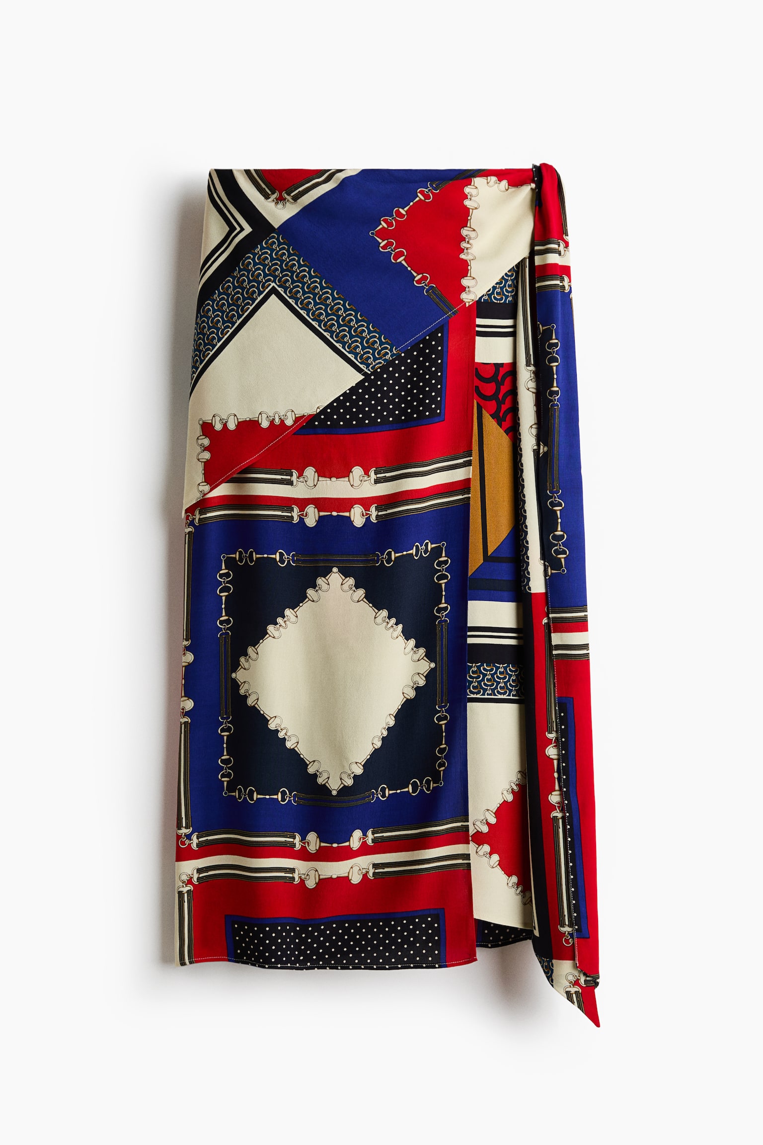 Спідниця з хусткою - Червоний/блакитний візерунок - 1