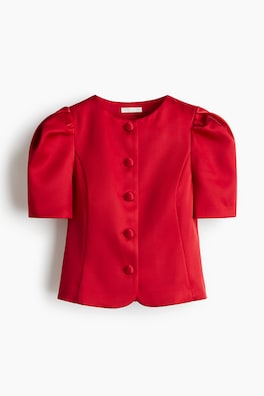 Blus med puffärm