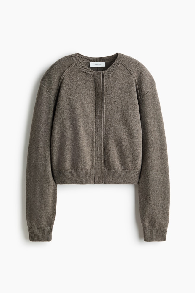 Gilet en cachemire - Taupe foncé/Noir - 1