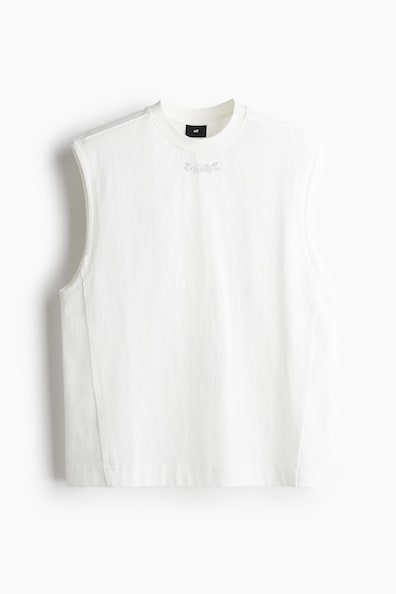 ルーズフィット プリントノースリーブTシャツ