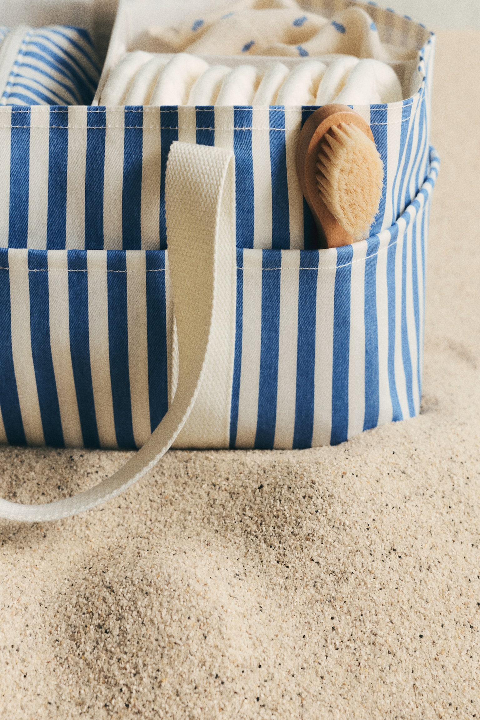 Cotton twill nappy caddy-Blue/Striped - 2