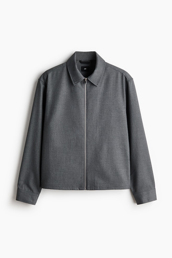 Sobrecamisa de sarga - Gris oscuro/Negro - 1