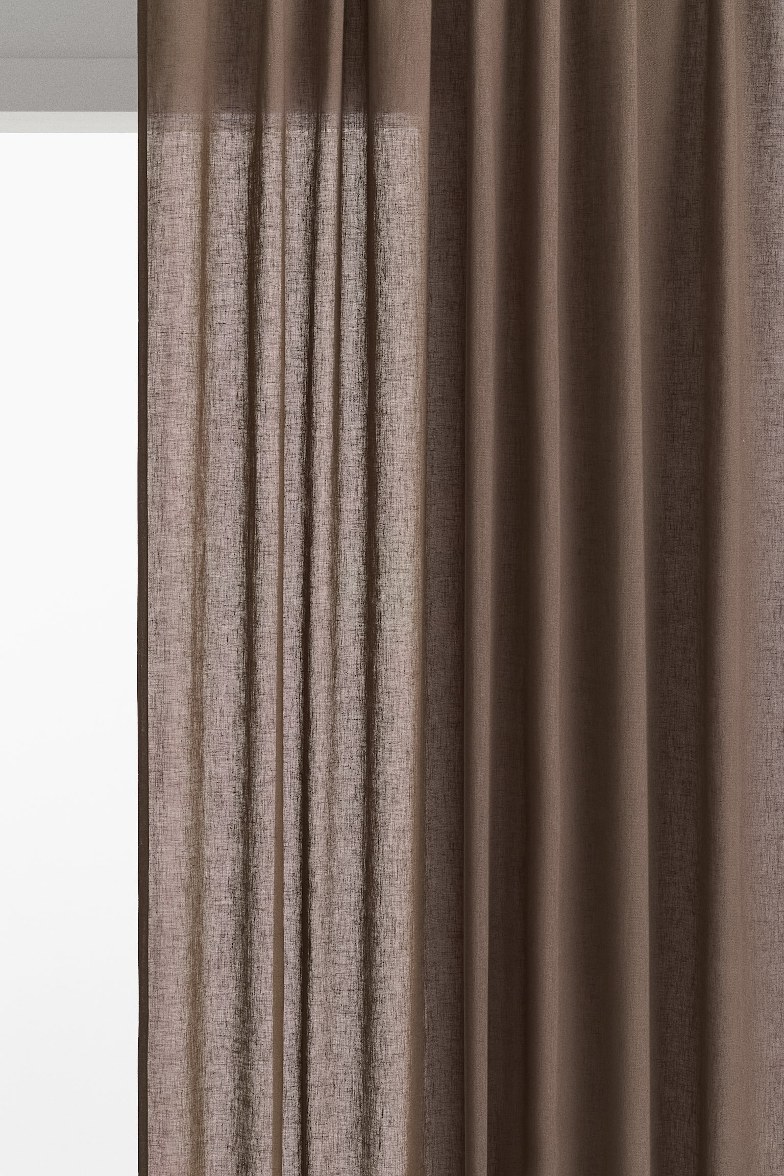 Lot de 1 rideau large en lin mélangé - Taupe/Vert sauge/Beige/Beige/Blanc/Rose ancien/Bleu clair