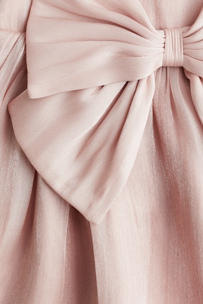 Vestido de organza con moño - Rosa tenue claro - Kids | H&M MX