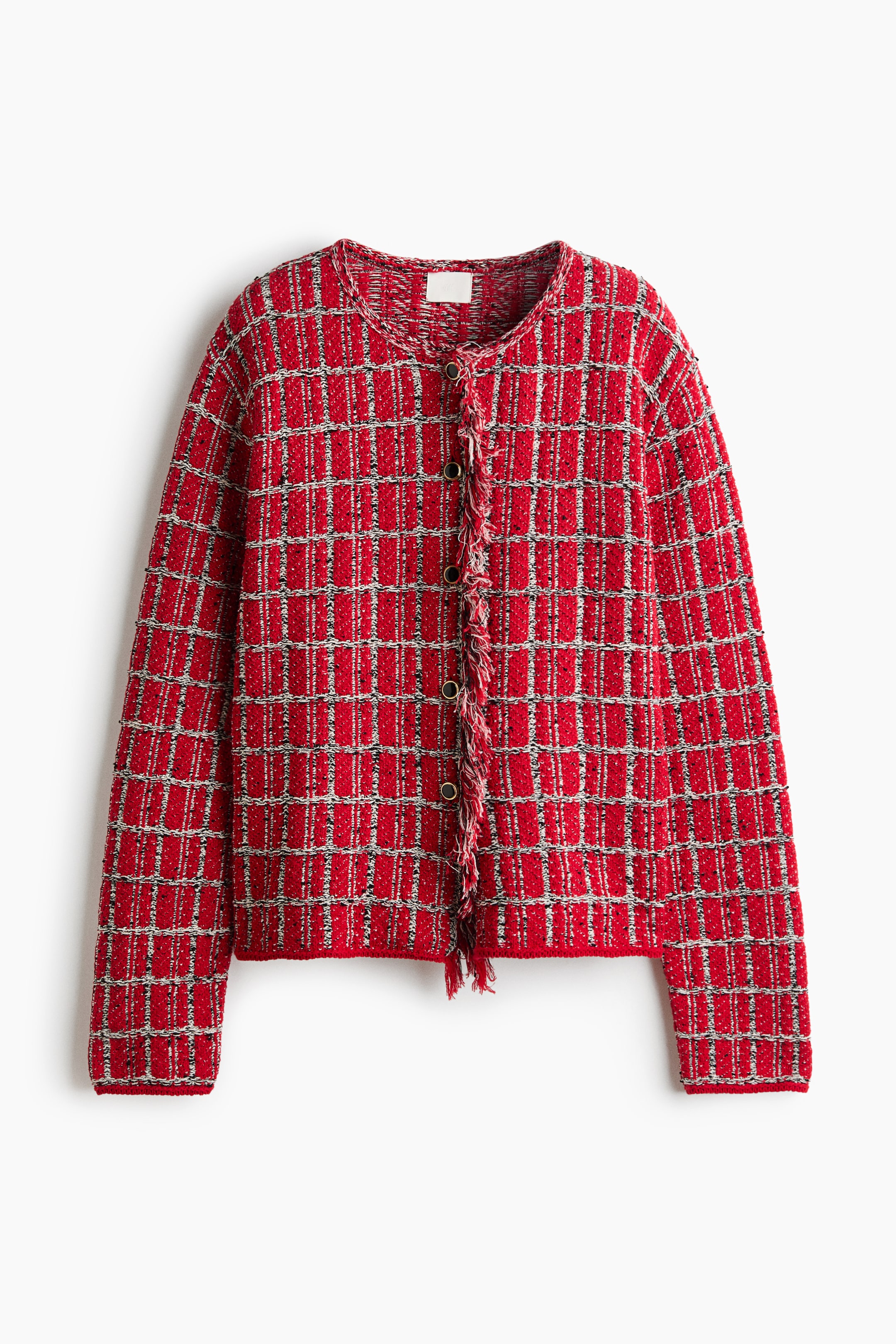 Chandail frangé en tricot jacquard