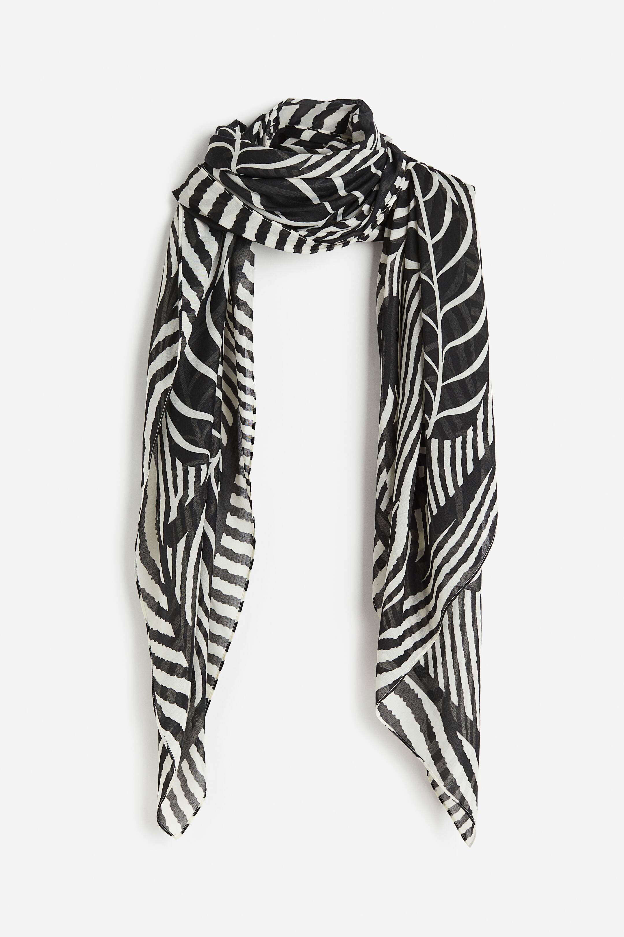 View larger image: Large patterned scarf - Black/Patterned - Ladies | H&M SG 1