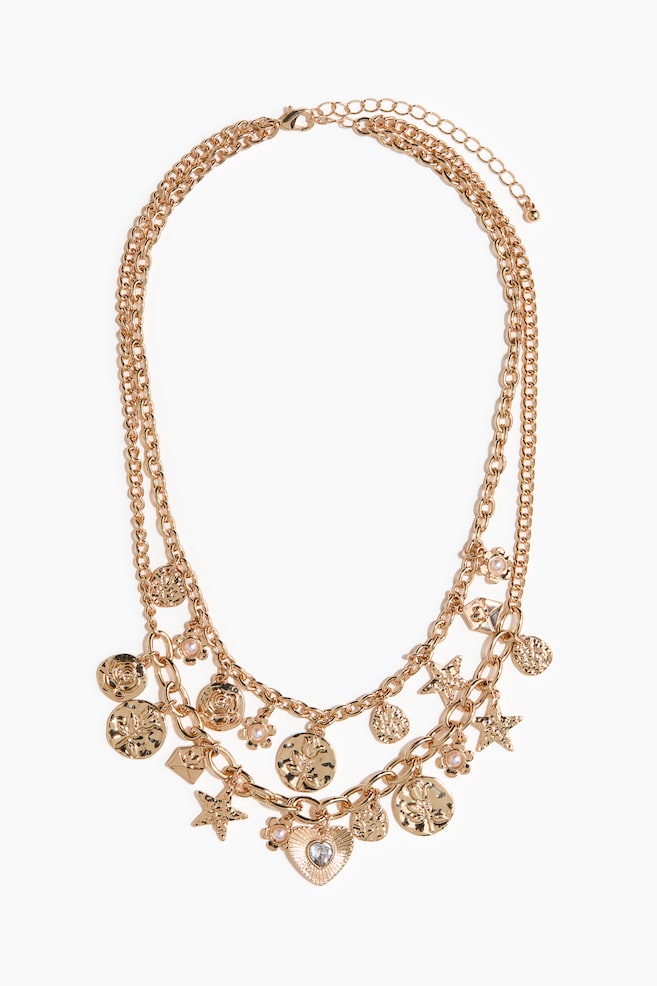 Two-strand charm necklace - Gold-colored - 1