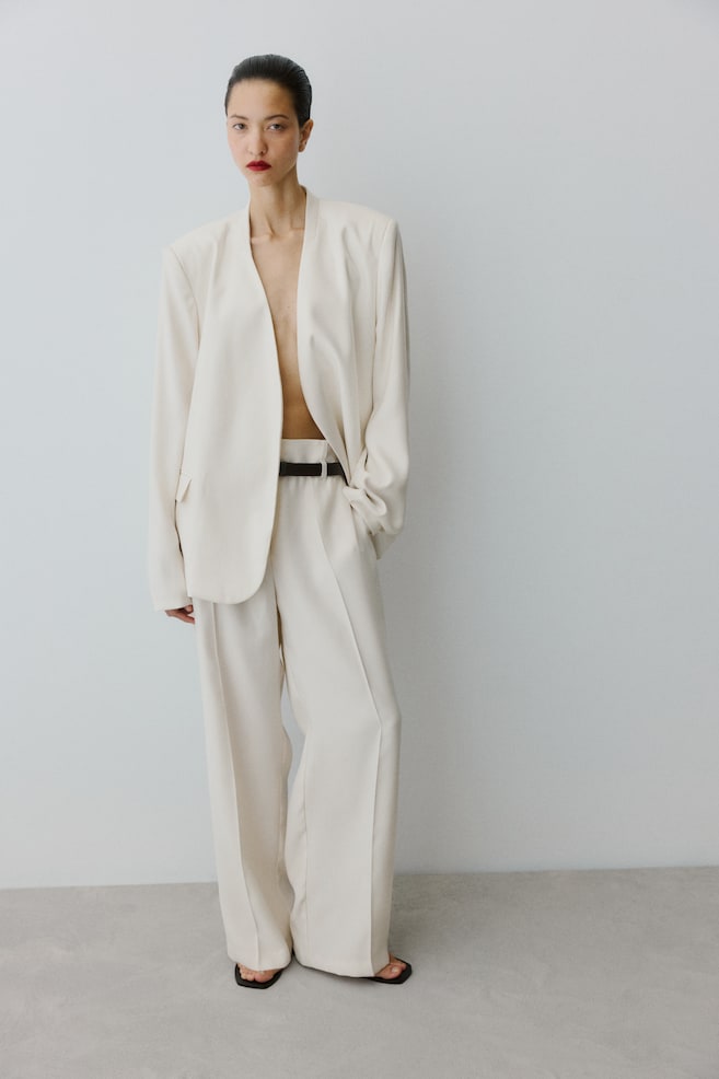 Oversized Blazer-Cream - 5