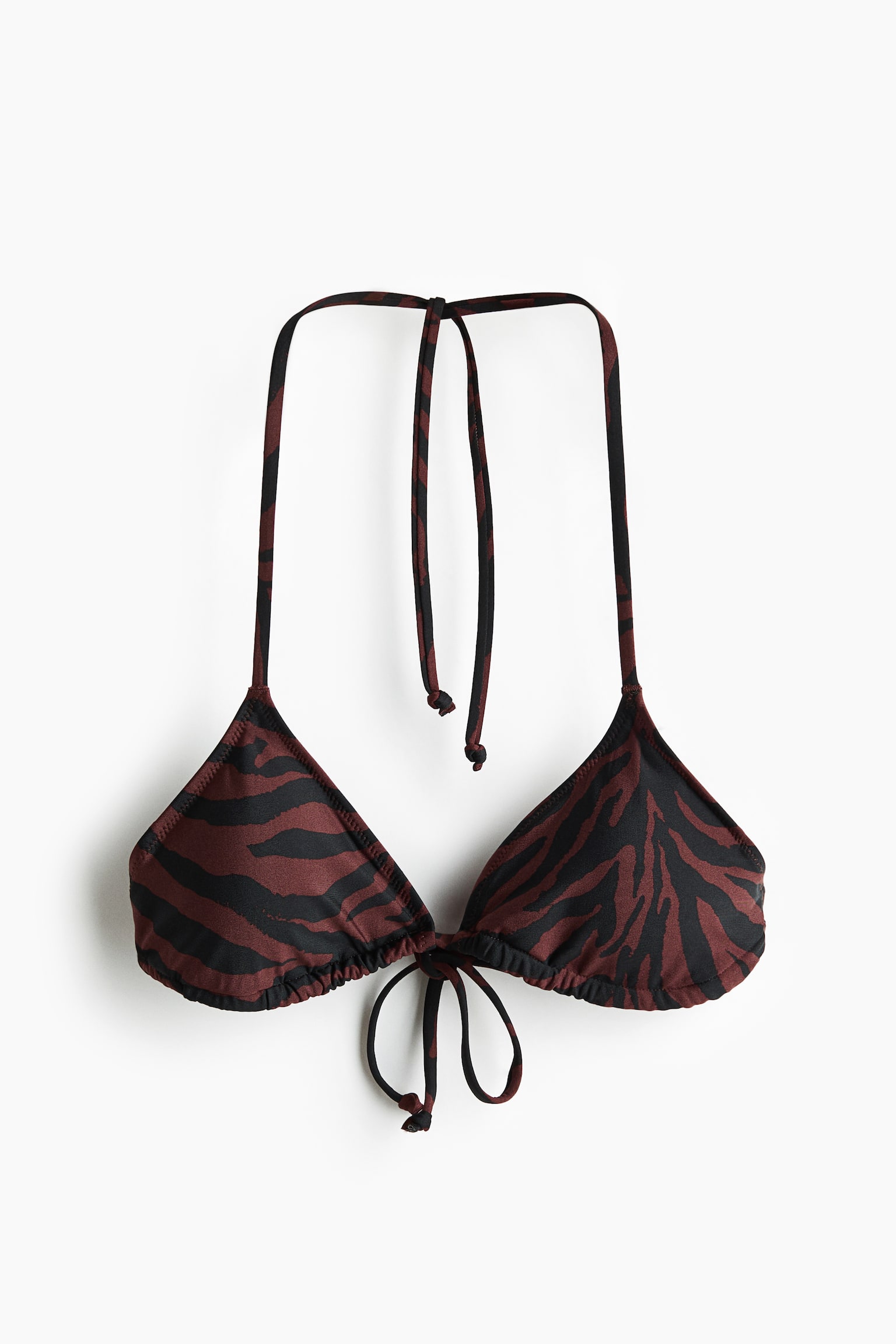 Padded Triangle Bikini Top - Dark brown/Zebra print/Light beige/Tie dye/Black/Polka dot/White/Black pattern - 1