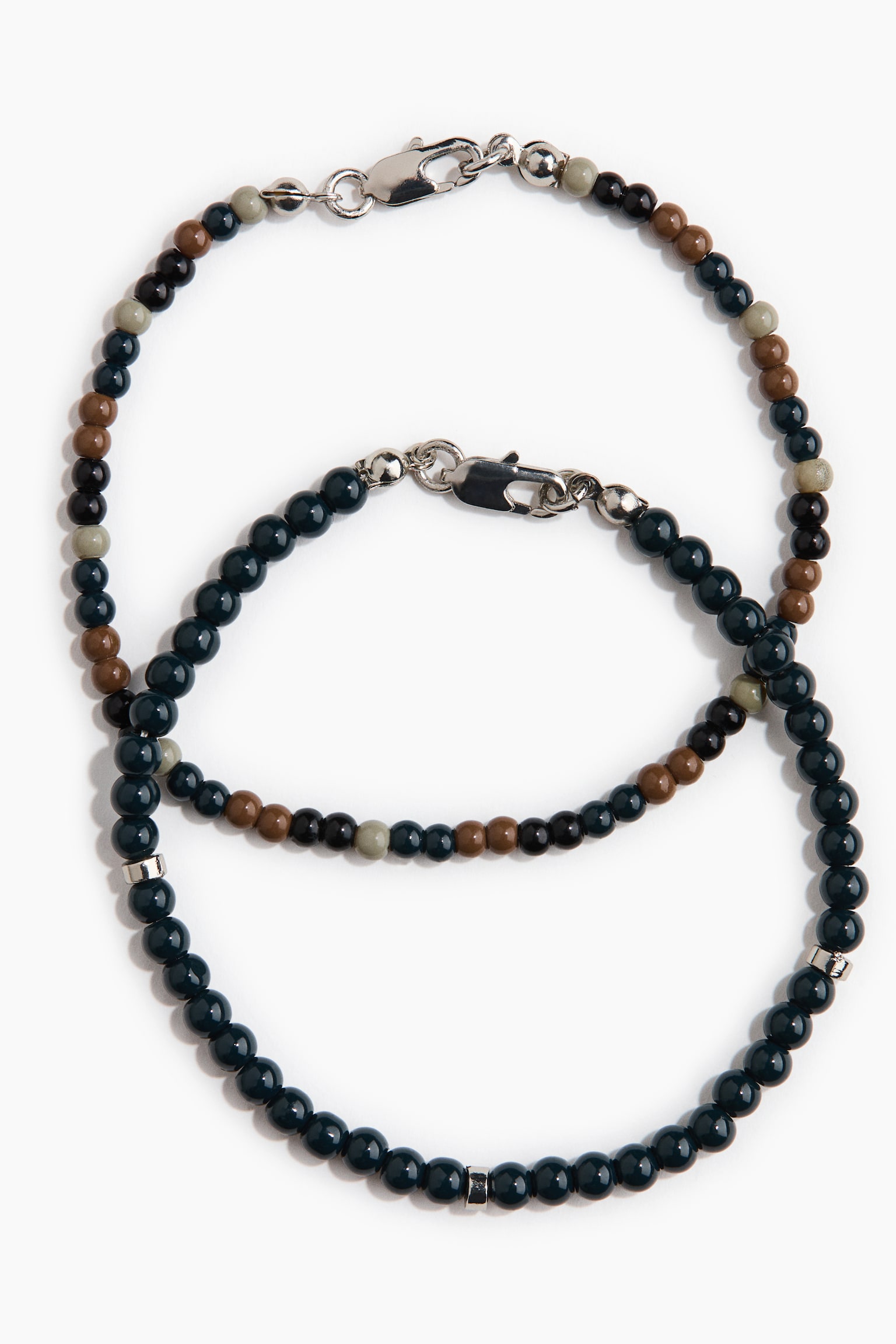 2-pack beaded bracelets-Blue - 2