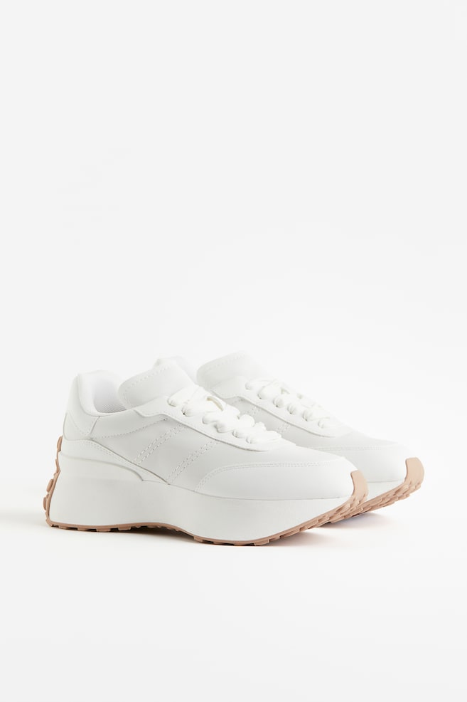 Sneakers à semelle épaisse - Blanc/Rose clair - 3