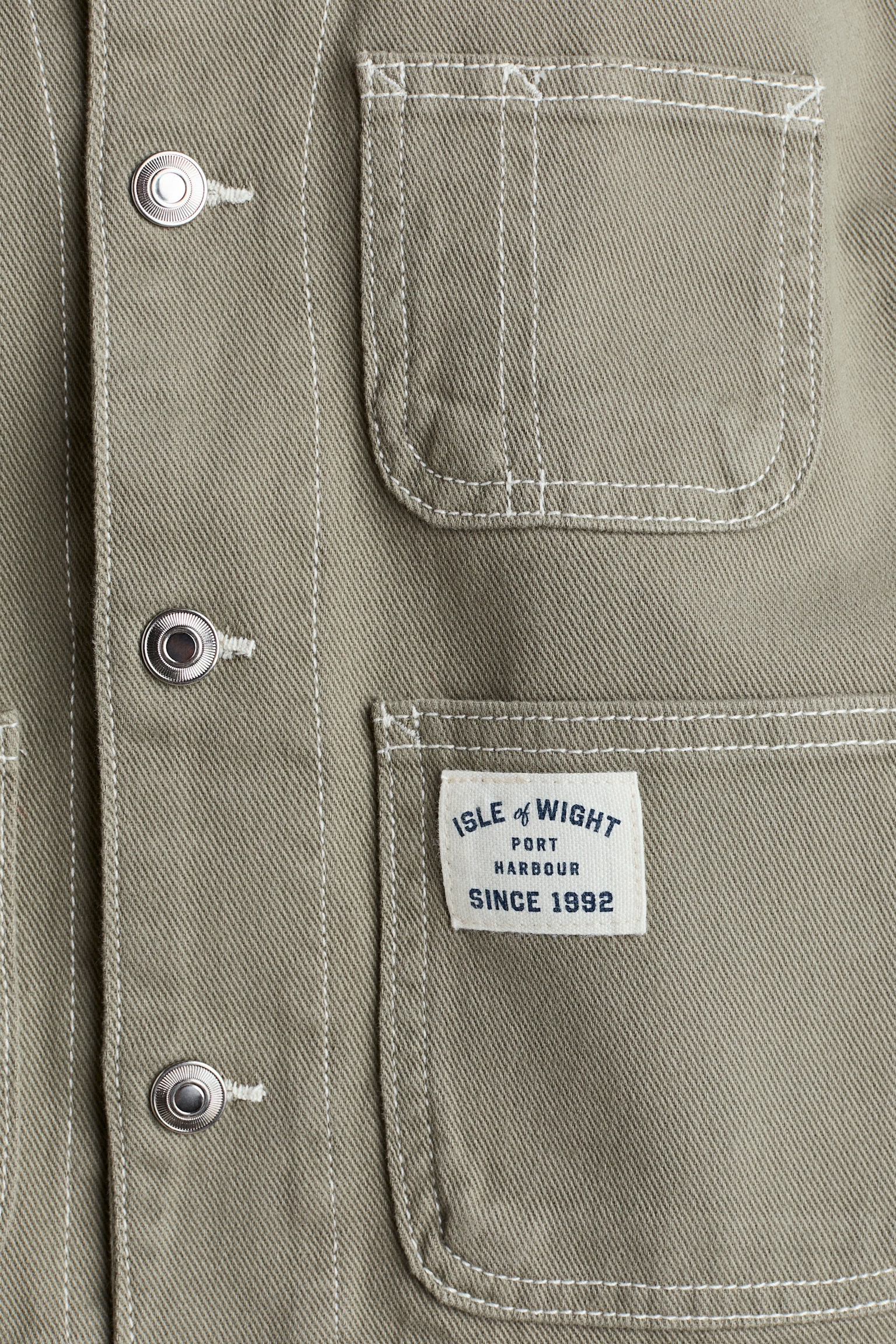 Utility twill jacket - Khaki green/Light beige - 2