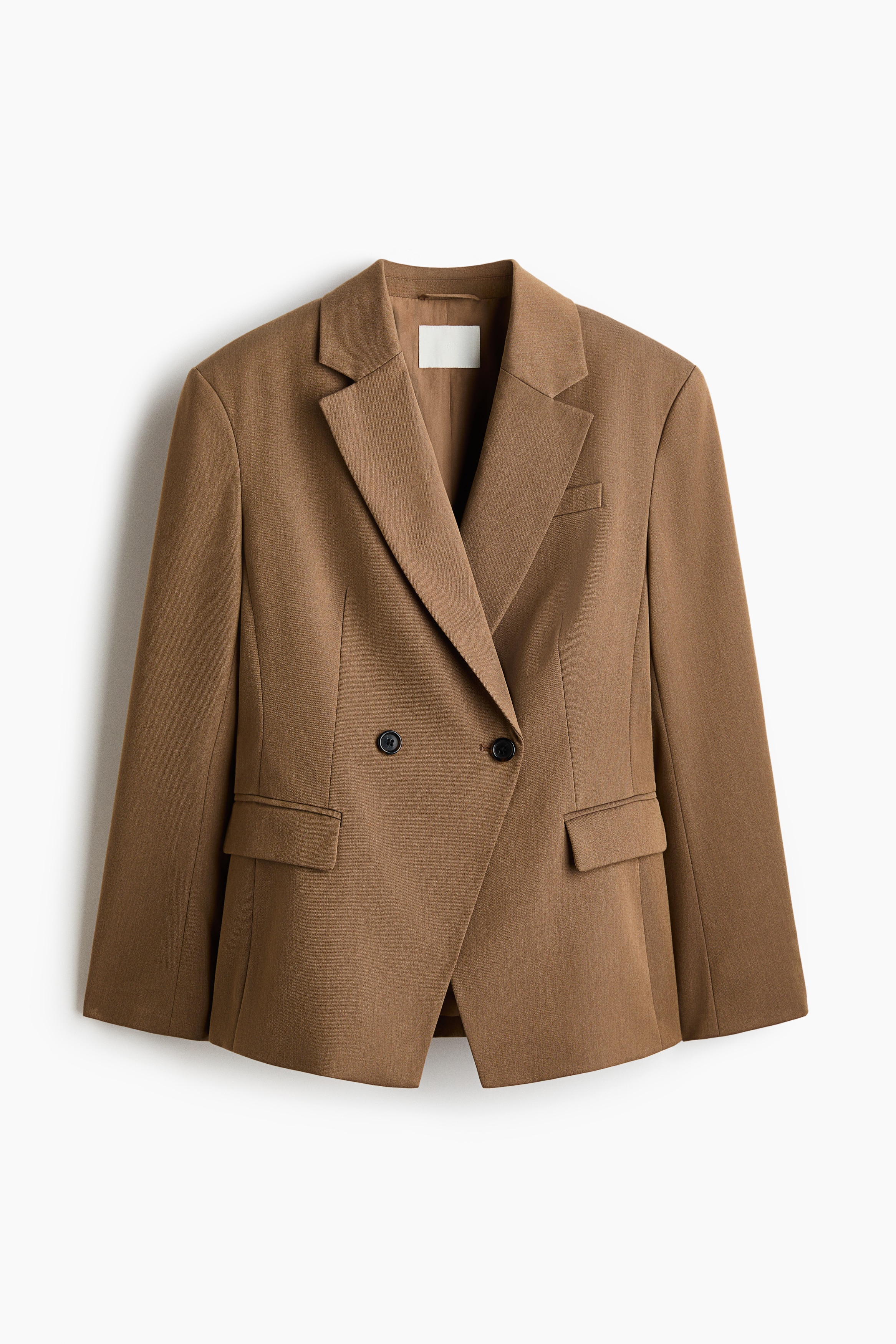 Waisted double-breasted blazer - Dark beige