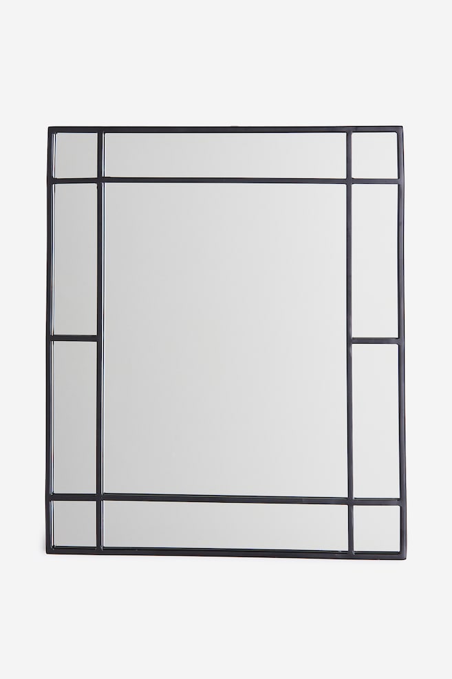 Miroir avec cadre en métal - Noir/Doré - 1