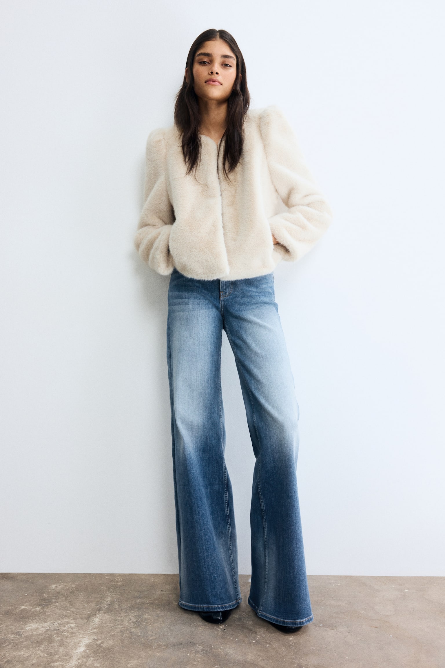 Wide High Jeans - Koptatott farmerkék/Sötétkék/Világos farmerkék - 2