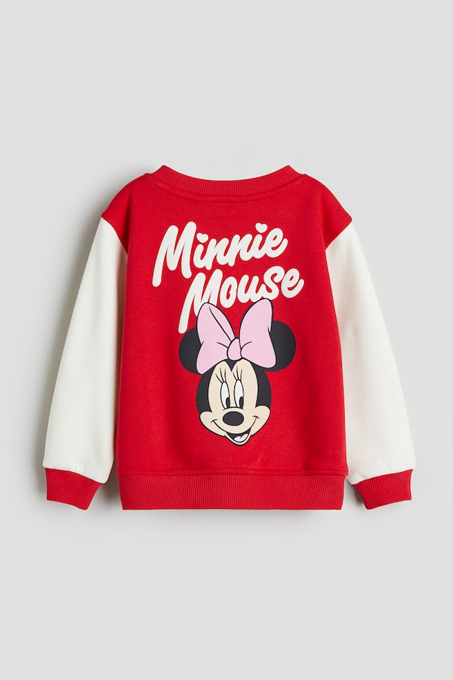 Printed sweatshirt cardigan - Red/Minnie Mouse/White/Barbie - 3