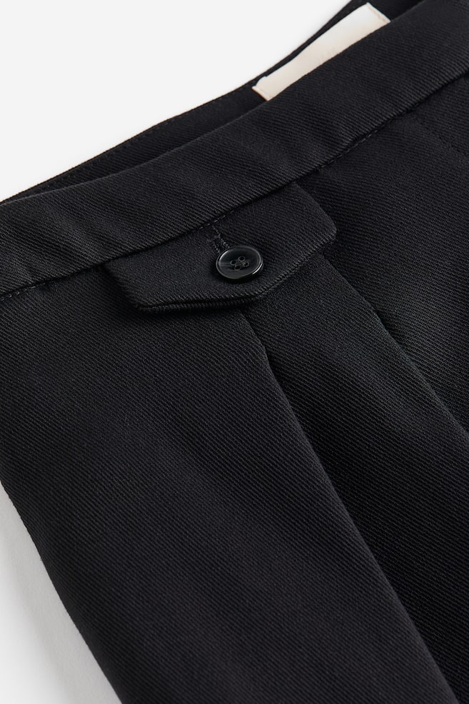 Wide wool-blend trousers - Black/Grey - 6