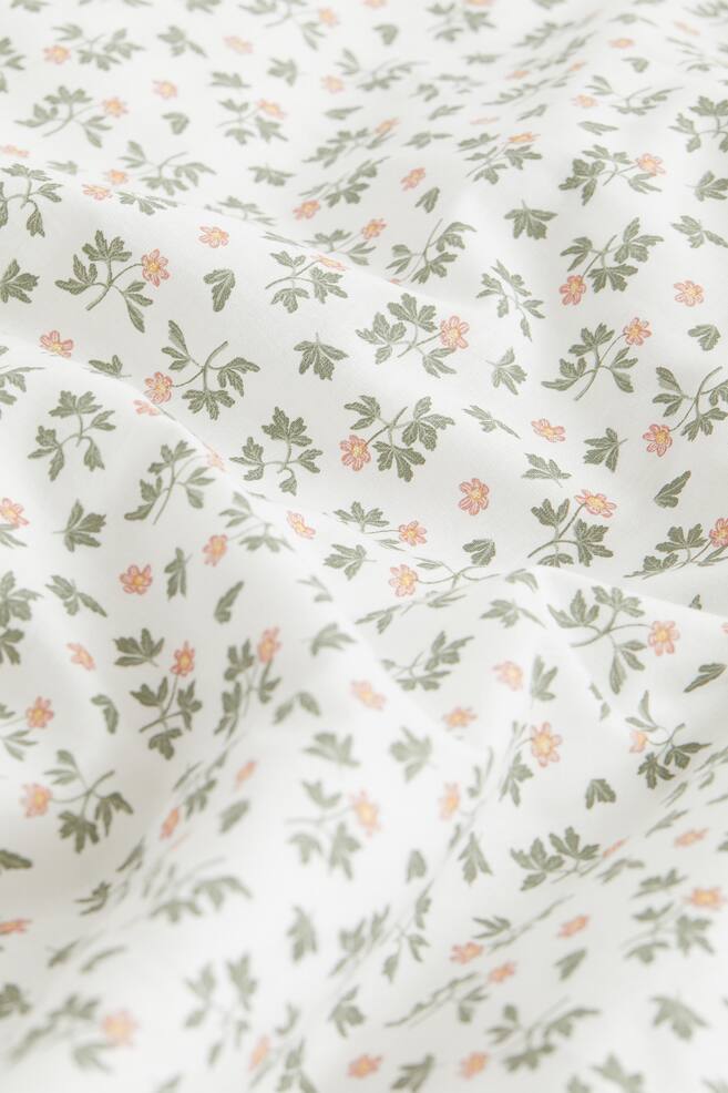 Cot duvet cover set - White/Floral - 2