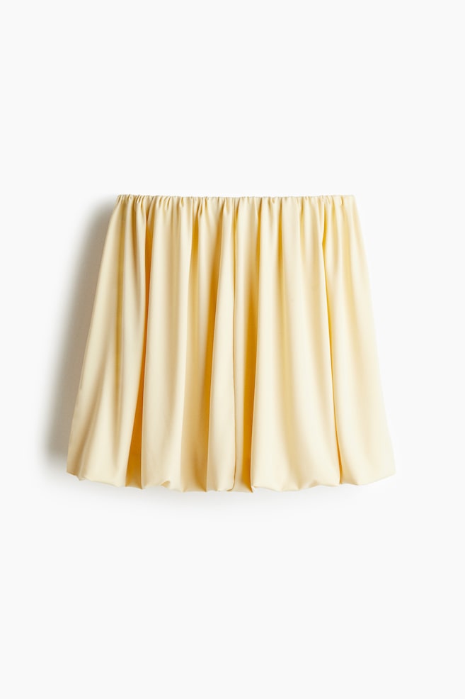 Bubble-hem mini skirt - Light yellow - 1