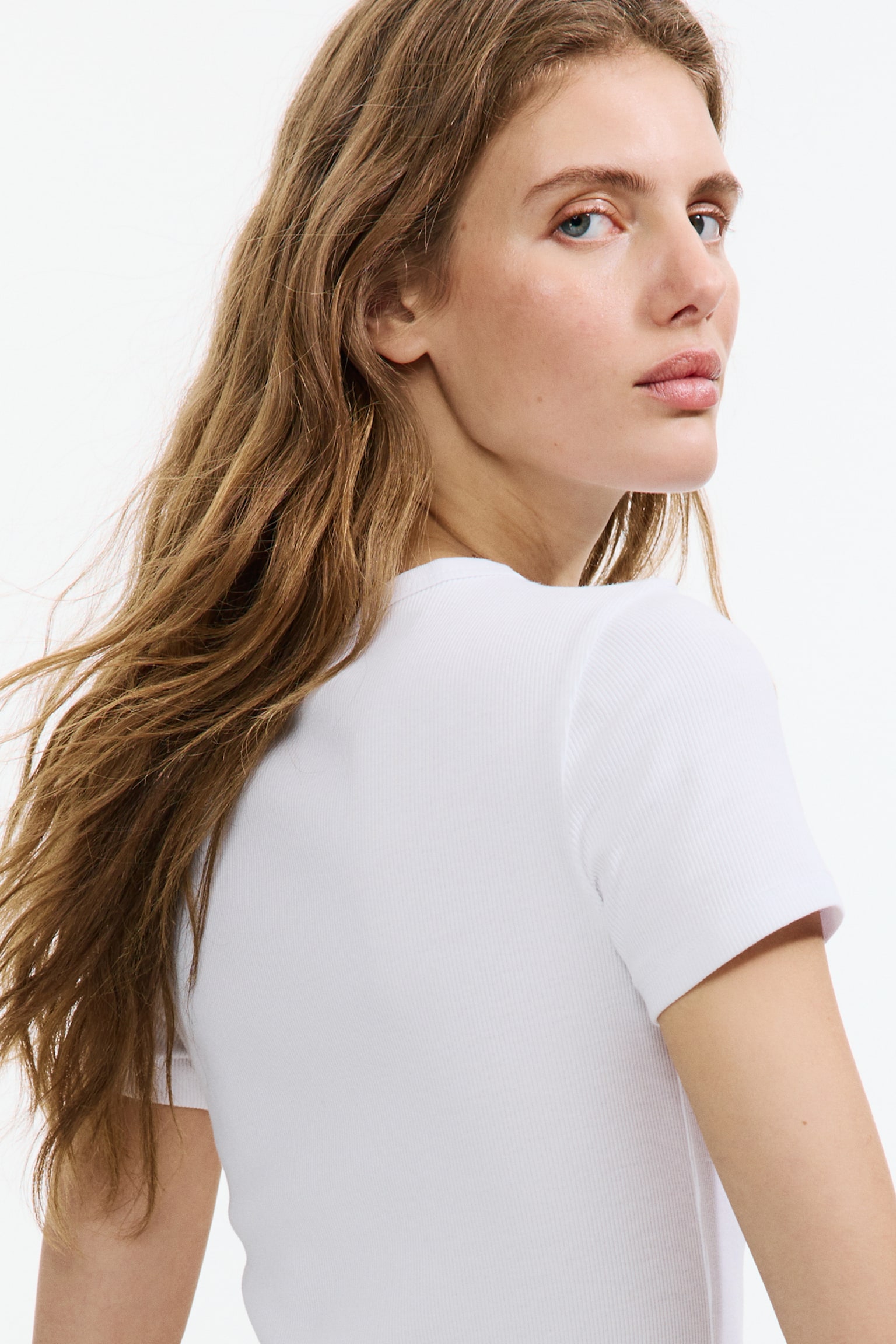 Ribbed T-shirt - White/Dark mole/Dark red/Light beige/Black/Light blue-grey - 3